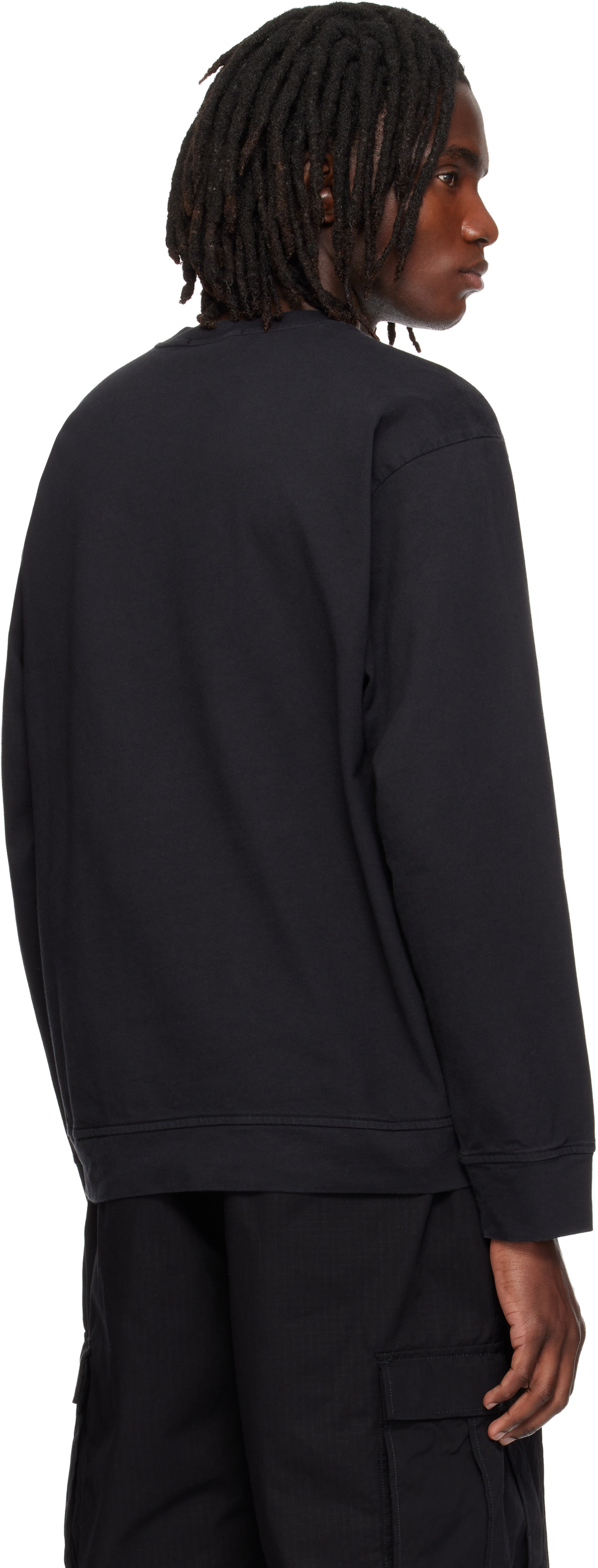 Stone Island: ブラック 6100057 Heavy Organic Cotton Jersey