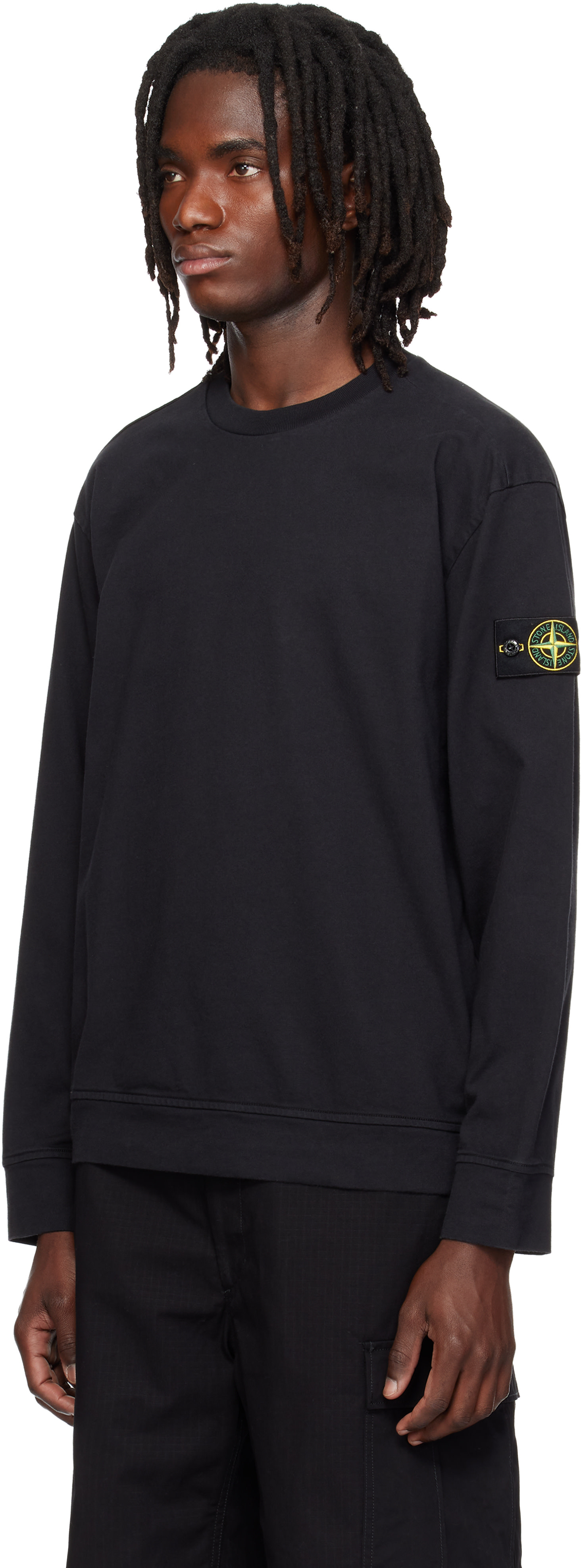 STONE  スウェット ブラック L Stone Island: ブラック 6100057 Heavy Organic Cotton Jersey