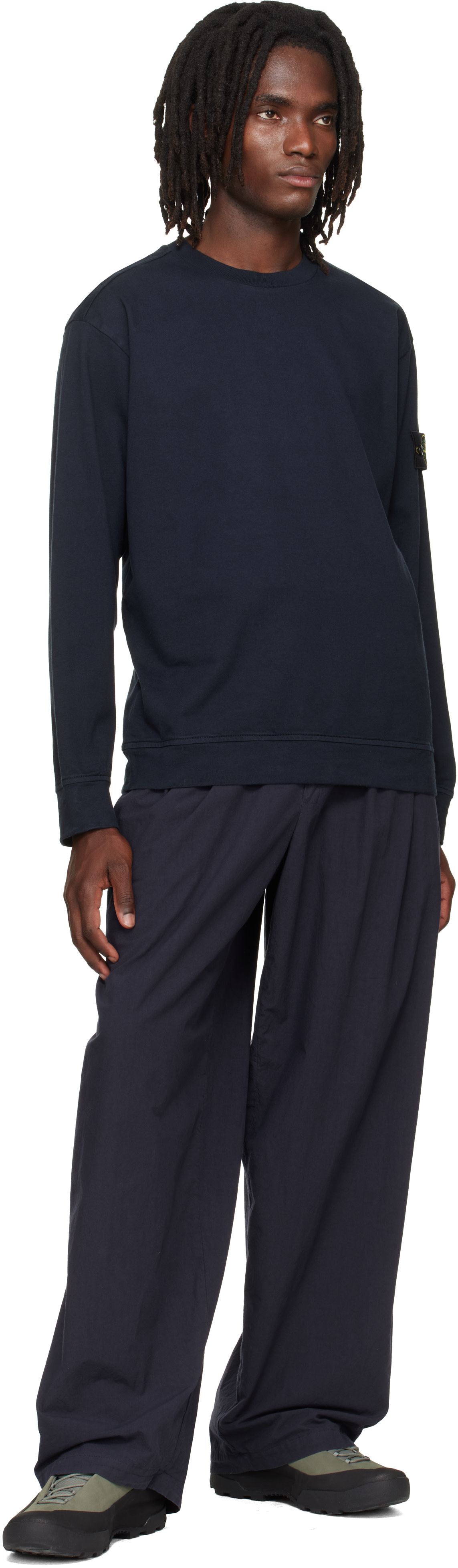 Stone Island: ネイビー 6100057 Organic Cotton スウェットシャツ