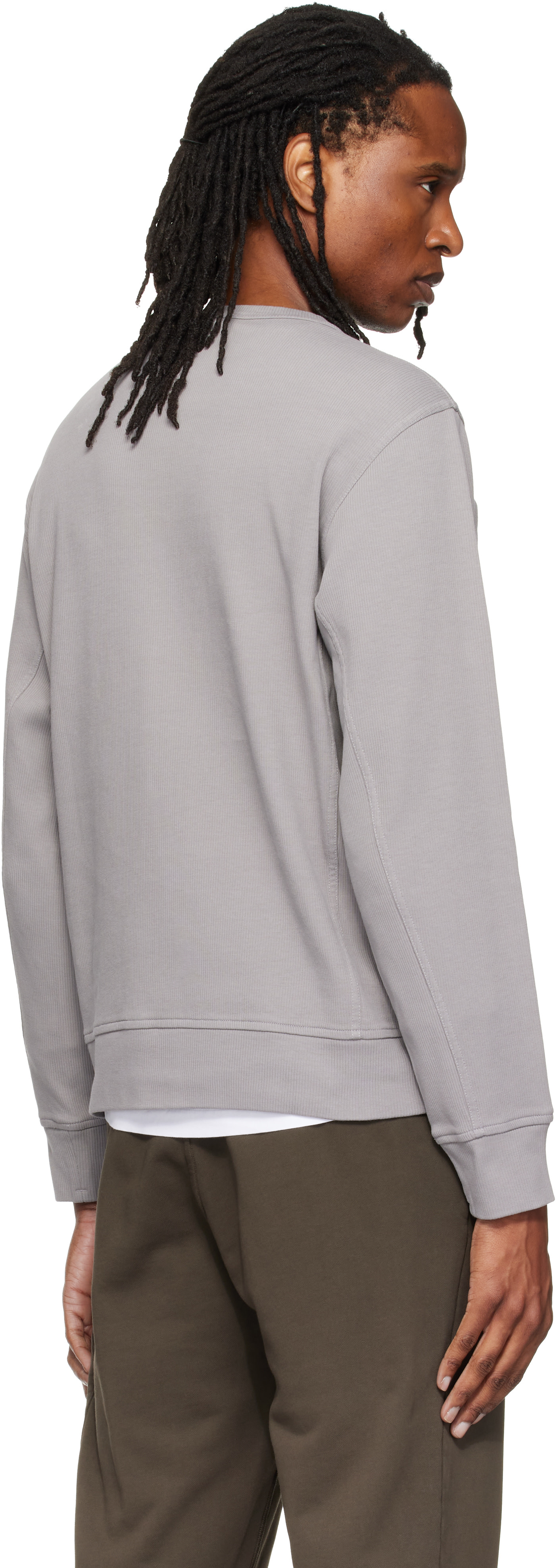 Stone Island - Pull molletonné 6100017 gris en coton bio