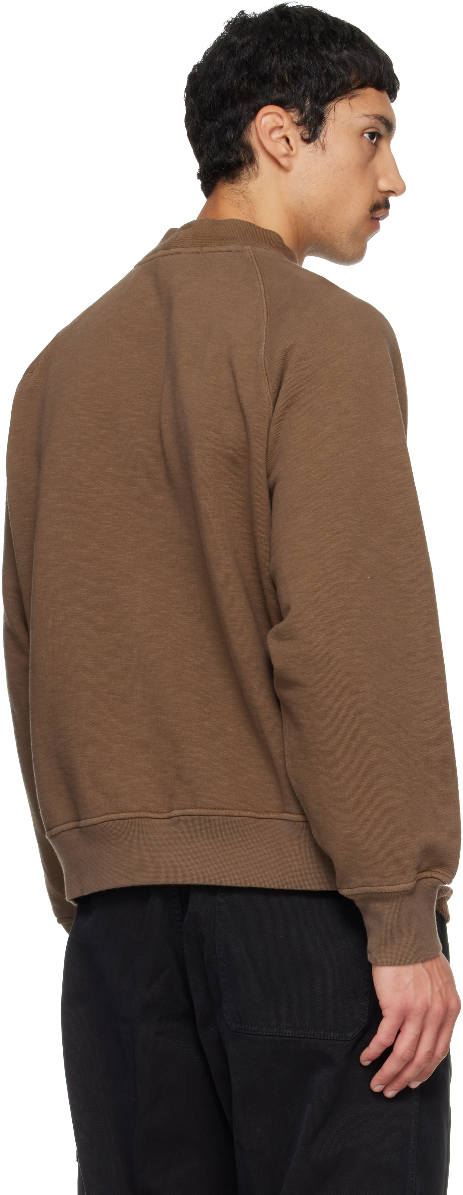 Stone Island - Pull molletonné 6100053 brun en molleton de coton
