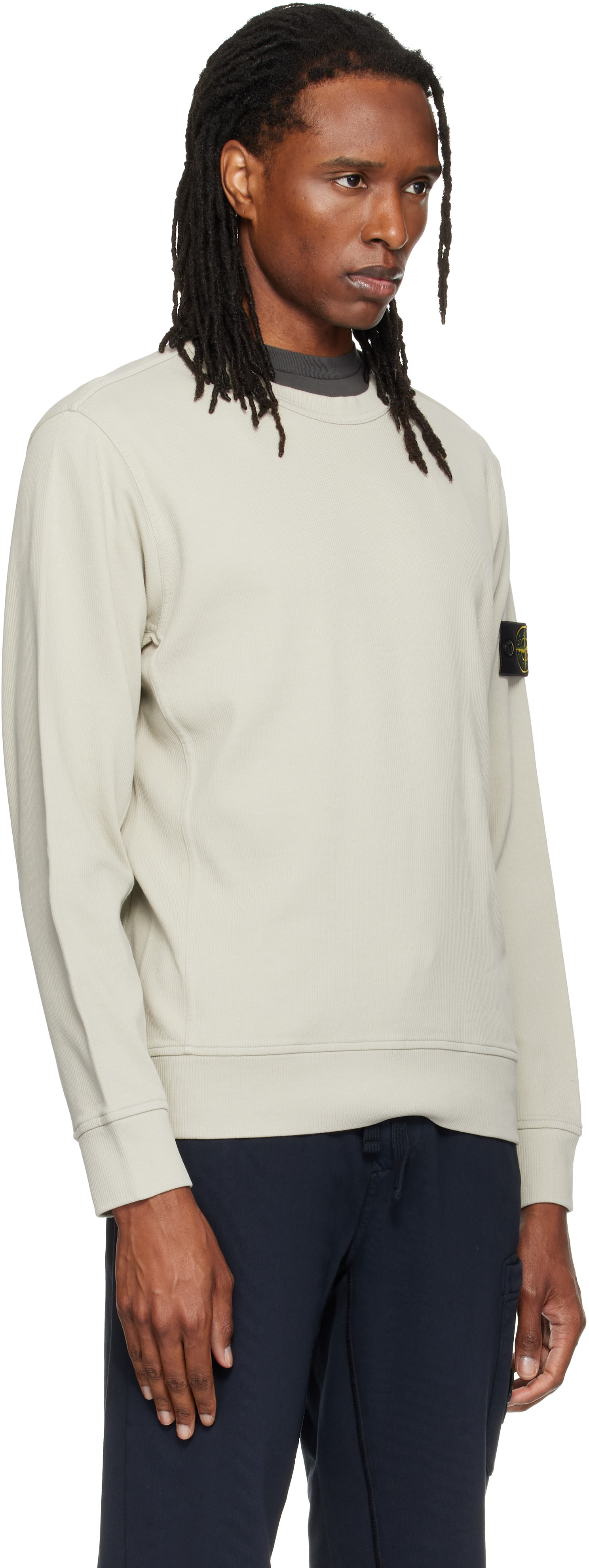Stone Island - Pull molletonné 6100017 vert en coton bio