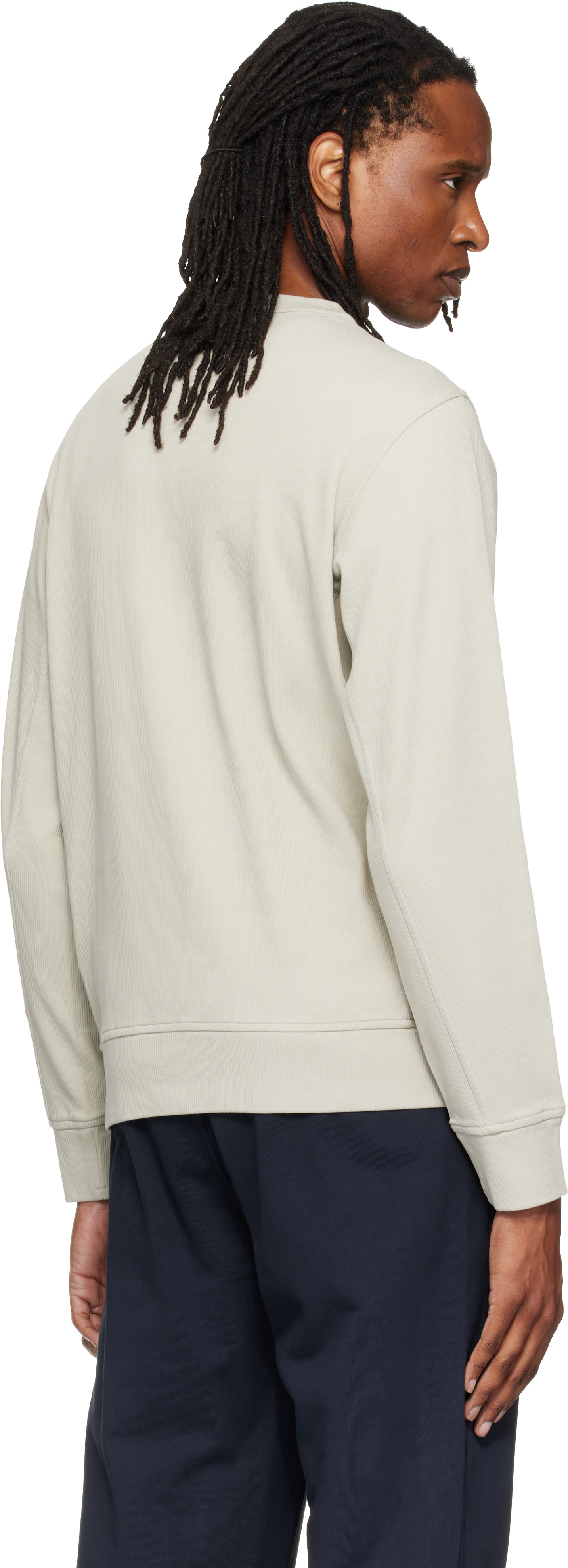 Stone Island - Pull molletonné 6100017 vert en coton bio