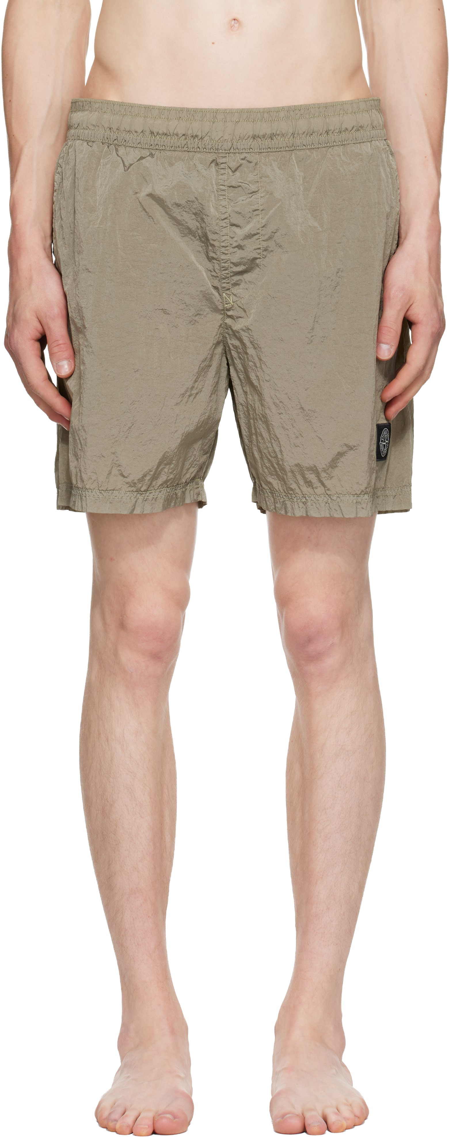 STONE  グリーンナイロン　スイムショーツ Stone Island: カーキ B100004 Nylon Metal Econyl スイムショーツ