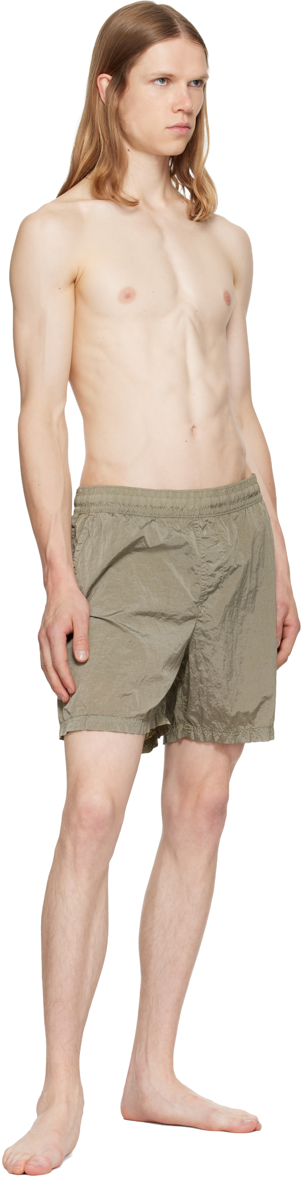 STONE  グリーンナイロン　スイムショーツ Stone Island: カーキ B100004 Nylon Metal Econyl スイムショーツ
