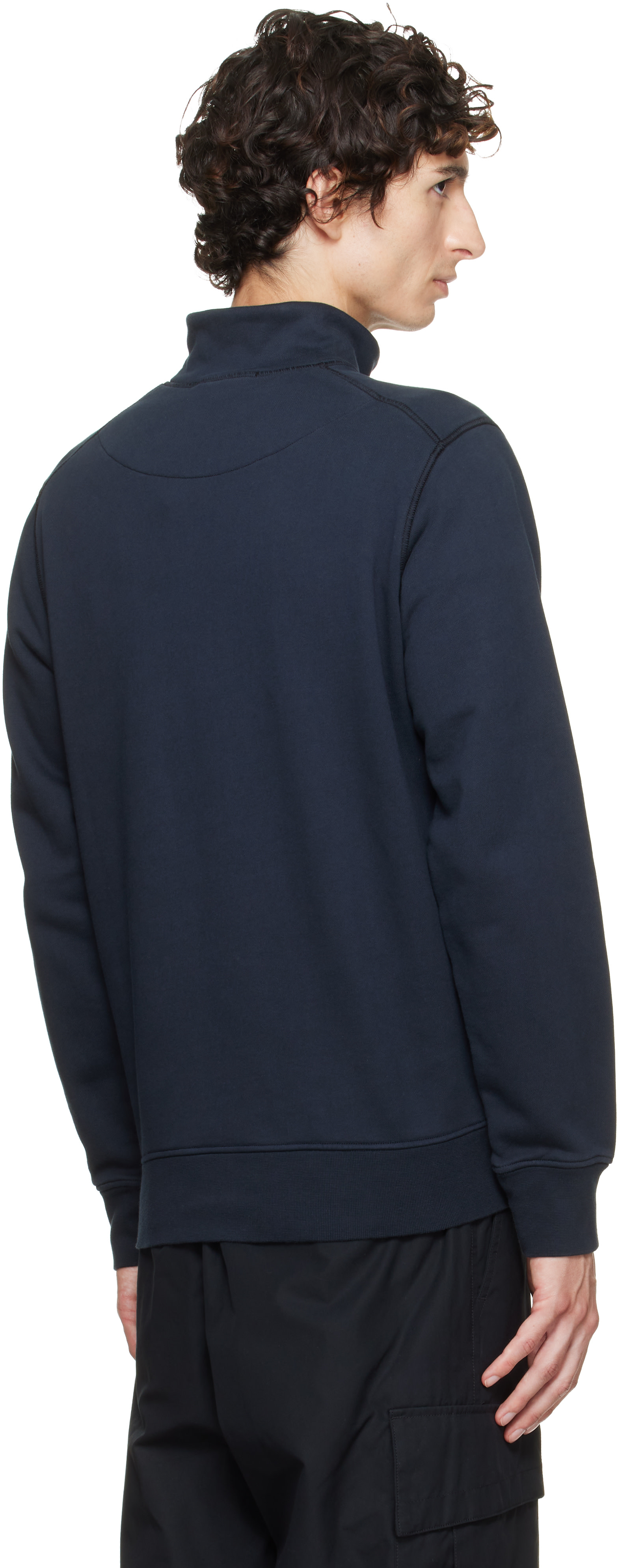 Stone Island: Navy 6100070 Organic Cotton Fleece Sweatshirt | SSENSE