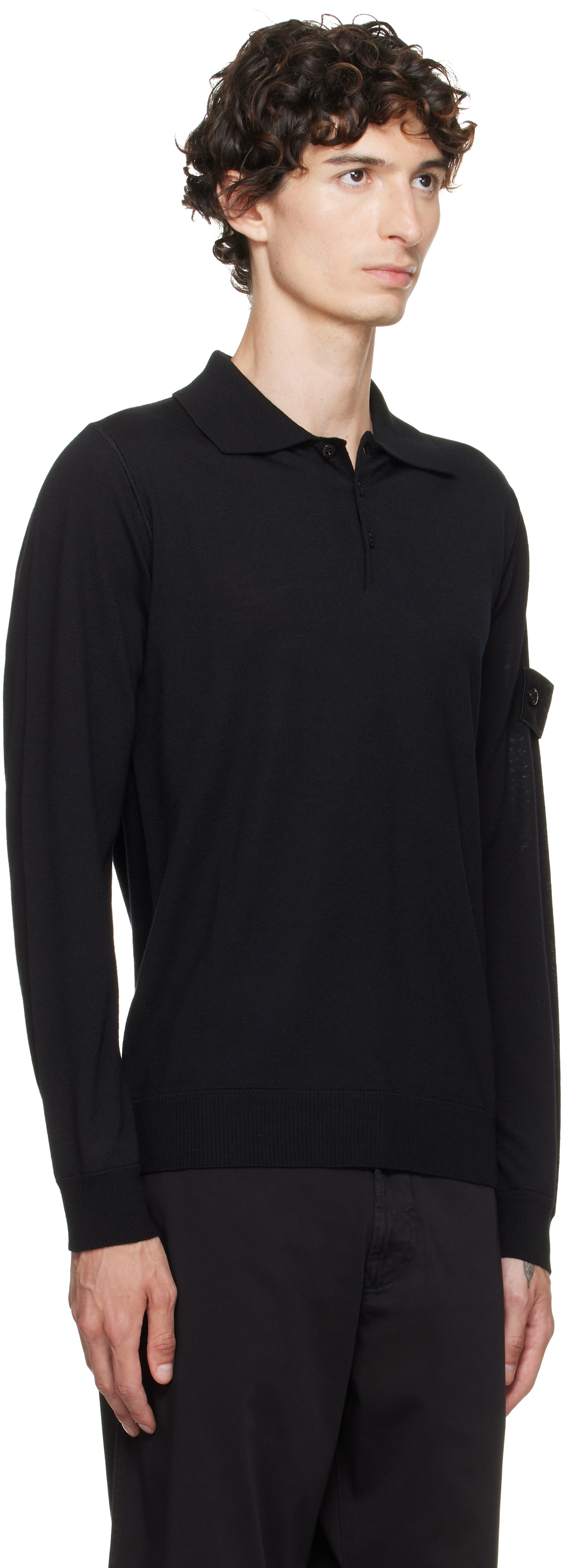 Stone Island: ブラック 5100076 Light Pure RWS Wool_S.I. Ghost