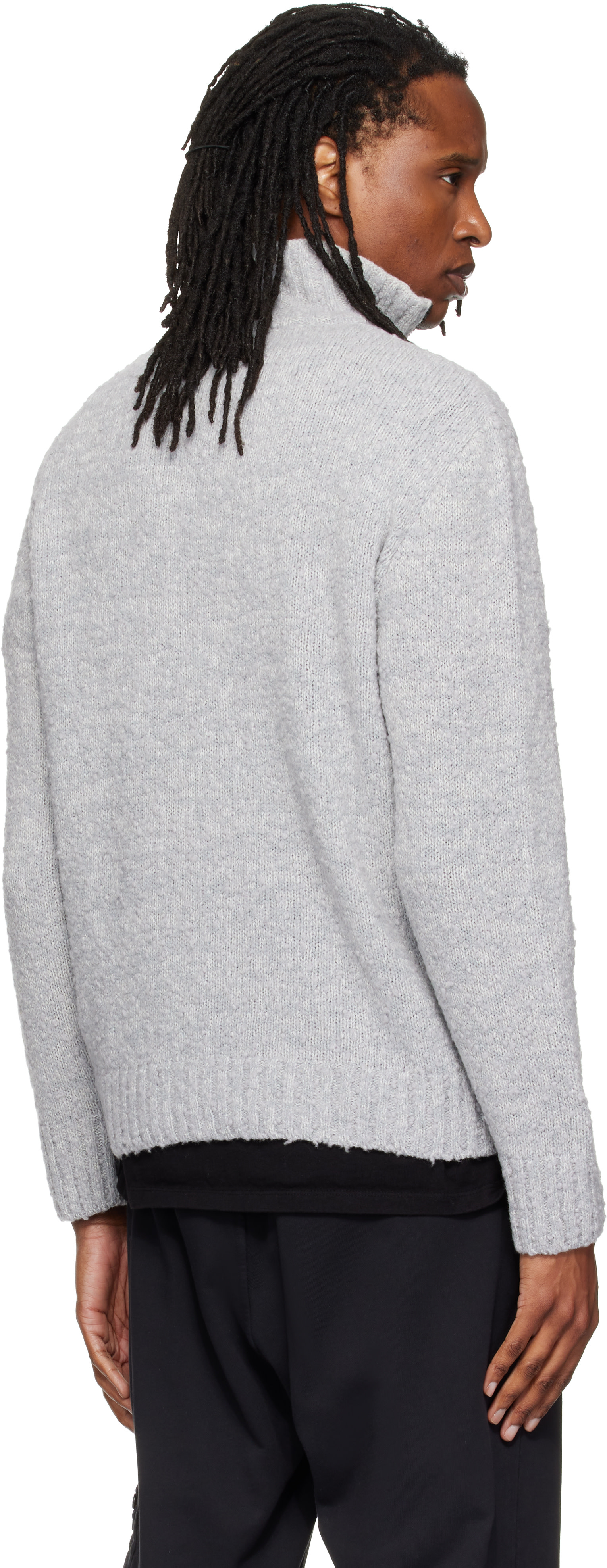 Stone Island: Gray 5100032 Speckled Wool Nylon Jacket | SSENSE