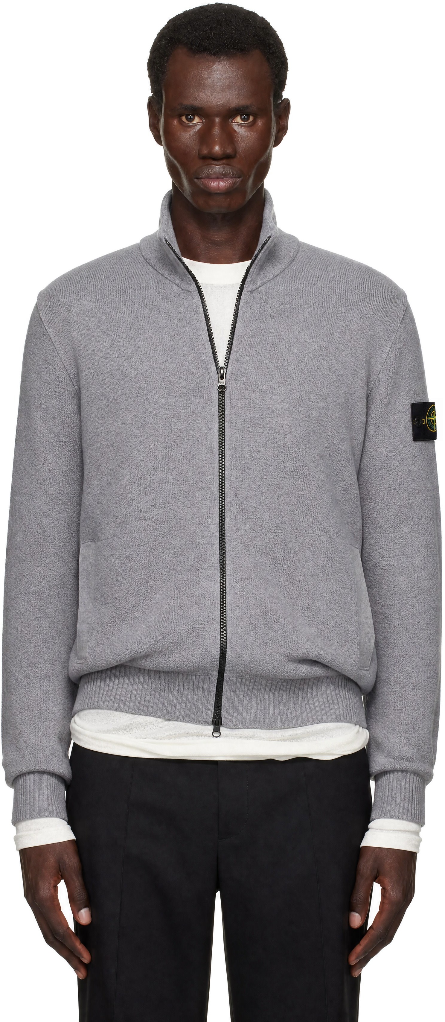 Stone Island - 그레이 5100012 스티치 울 스웨터