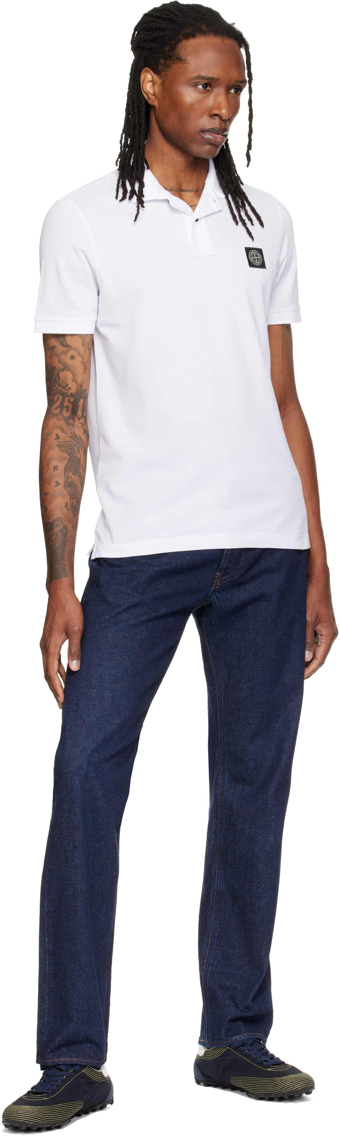 STONE  ホワイトポロシャツ SIZE S Stone Island: ホワイト 2200008 オーガニックコットン ピケ