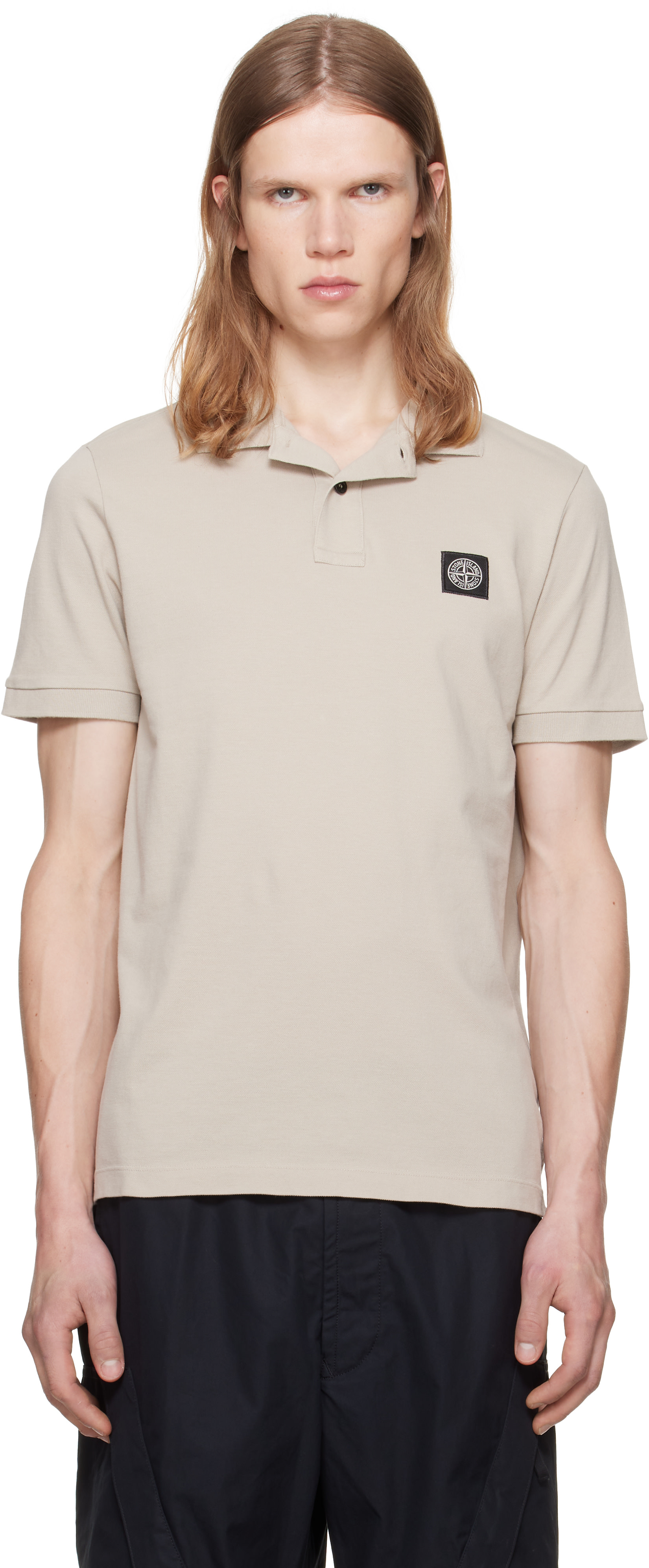 Stone Island: Beige 2200008 Organic Cotton Piqué Stretch Polo | SSENSE