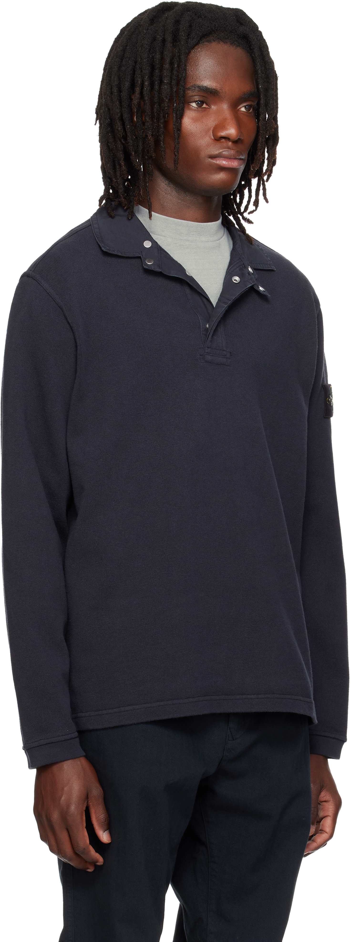Stone Island: ネイビー 6100001 Heavy Cotton Jersey ポロシャツ
