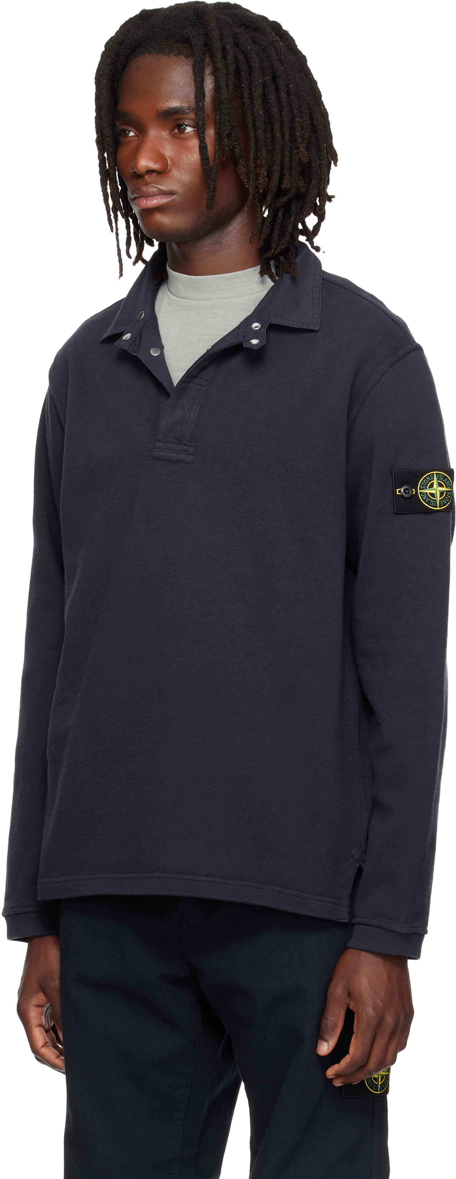 Stone Island: ネイビー 6100001 Heavy Cotton Jersey ポロシャツ
