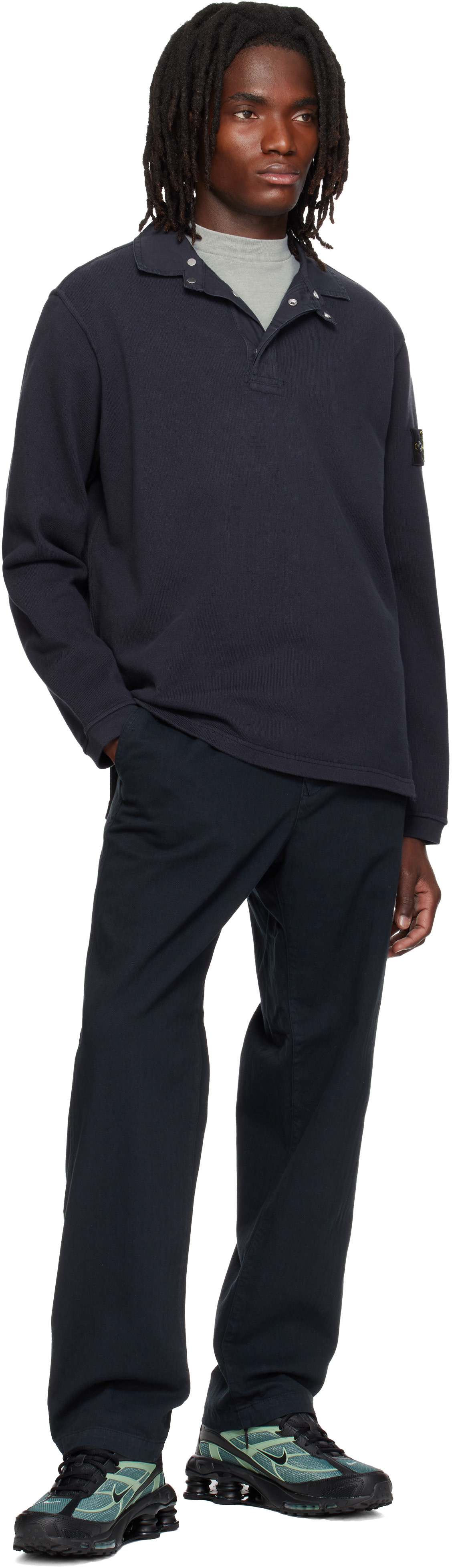 Stone Island: ネイビー 6100001 Heavy Cotton Jersey ポロシャツ