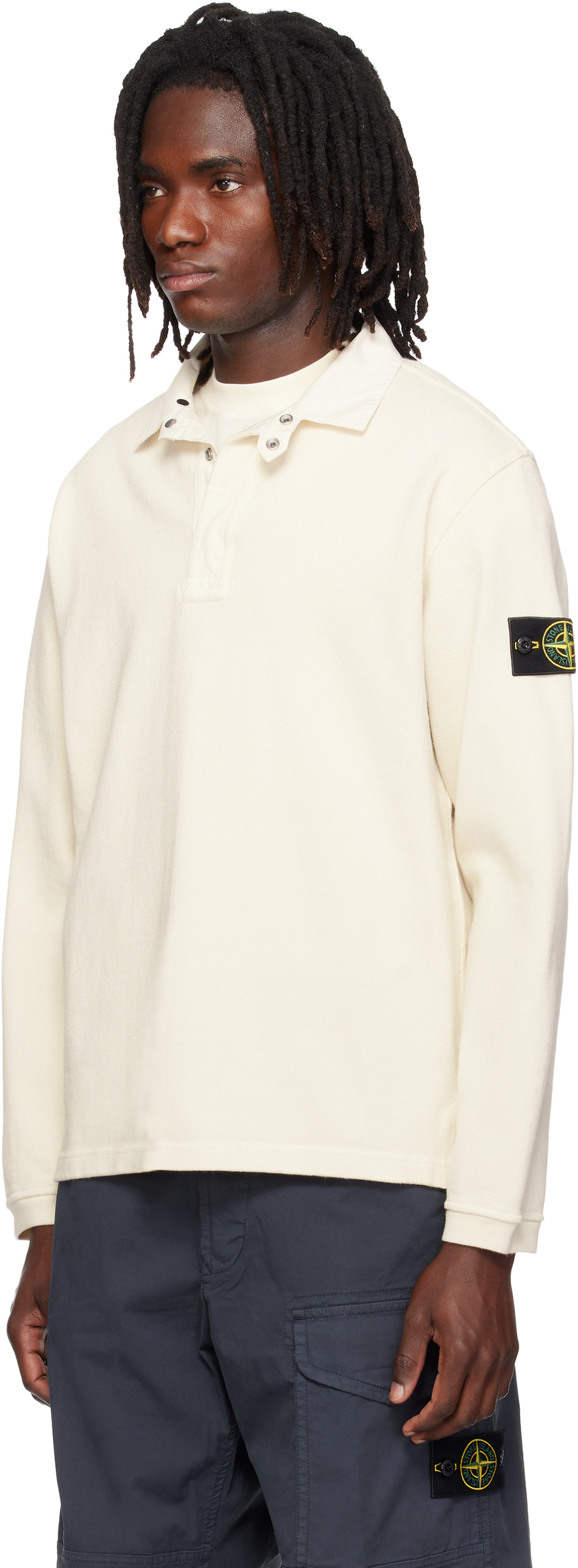 Stone Island: オフホワイト 6100001 Heavy Cotton Jersey ポロシャツ