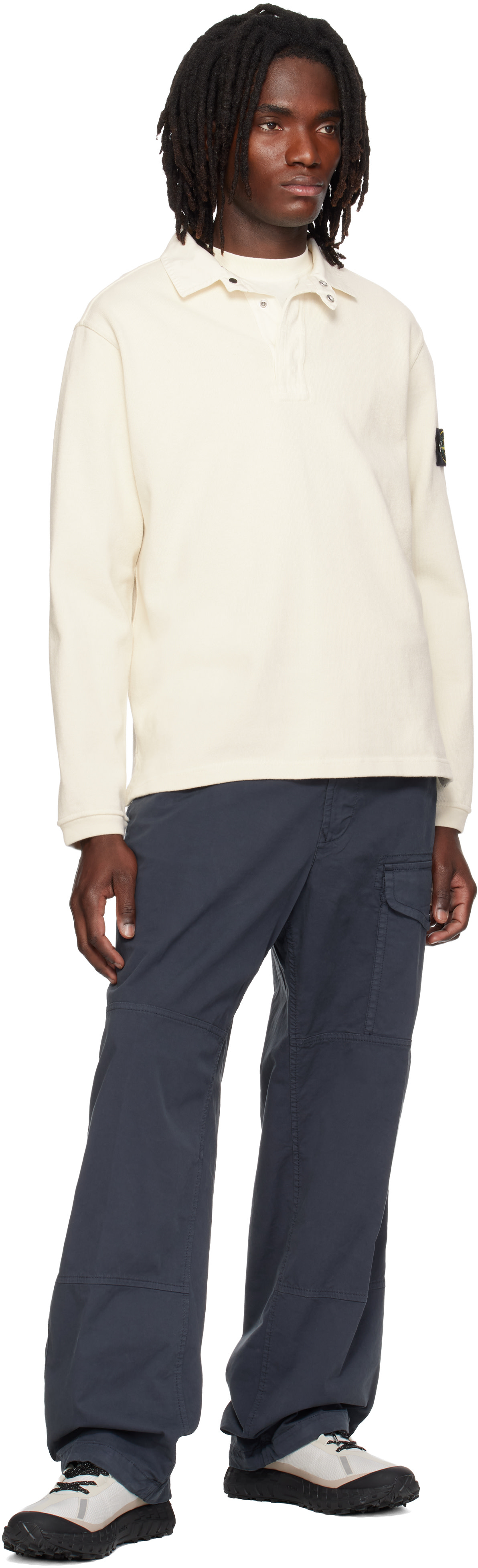 Stone Island: オフホワイト 6100001 Heavy Cotton Jersey ポロシャツ