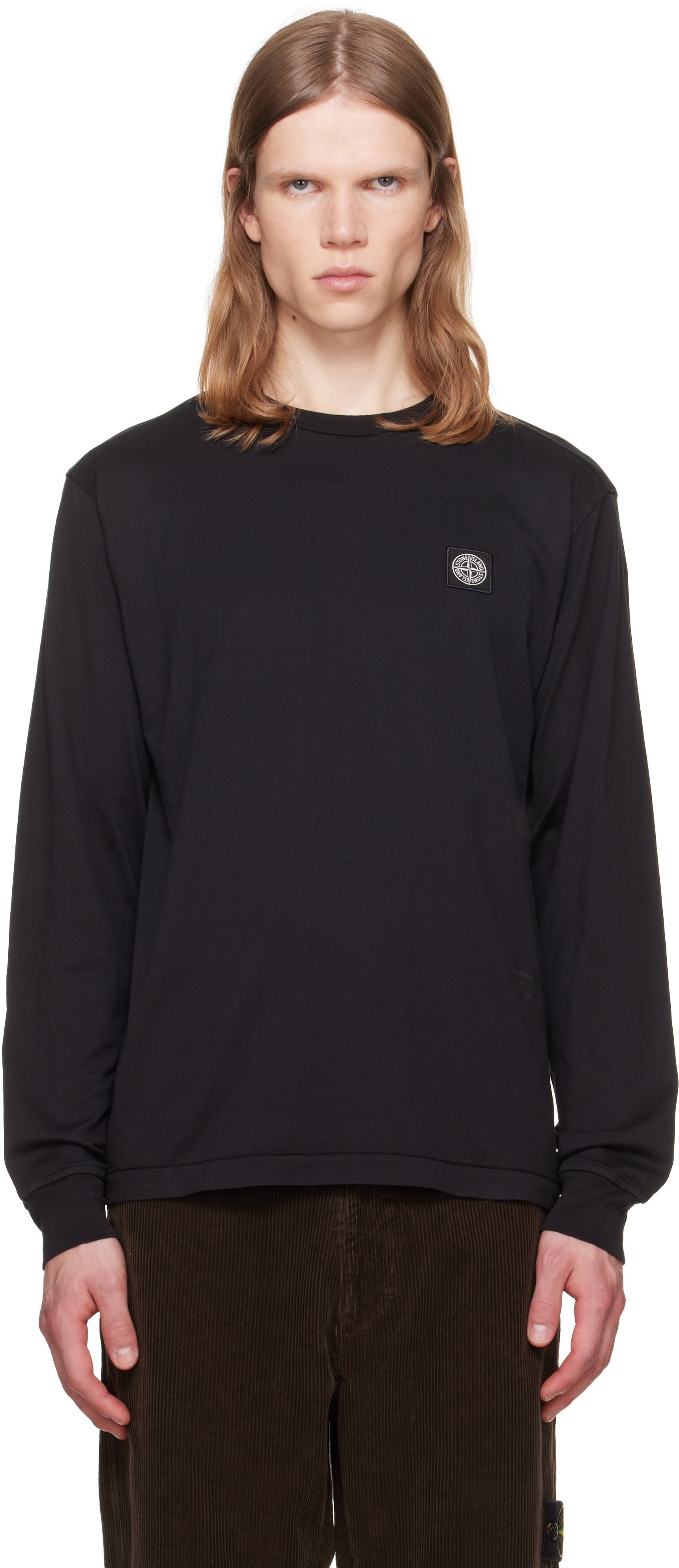 Stone Island: ブラック 2100007 Organic Cotton Jersey Tシャツ