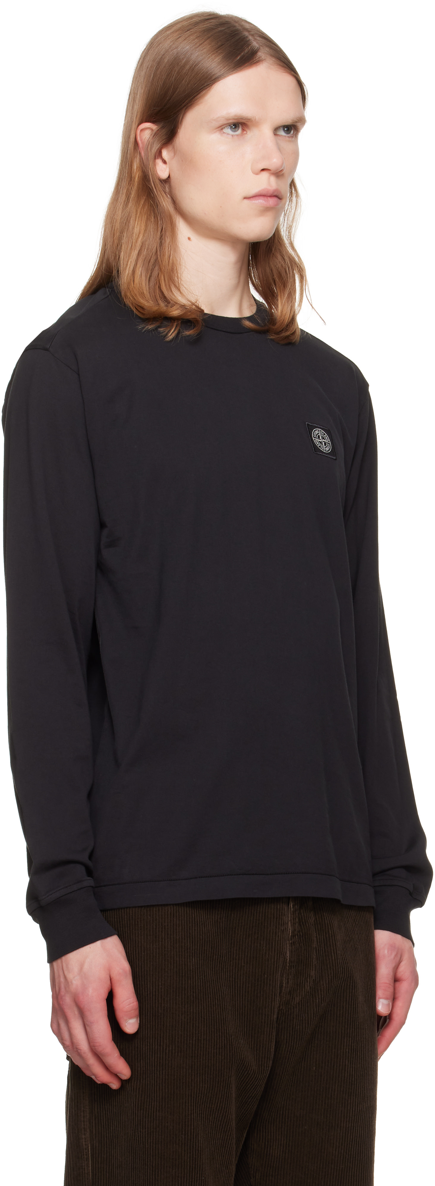 Stone Island: ブラック 2100007 Organic Cotton Jersey Tシャツ