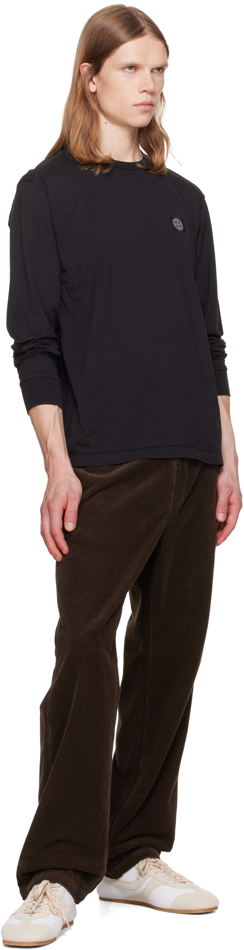 Stone Island: ブラック 2100007 Organic Cotton Jersey Tシャツ
