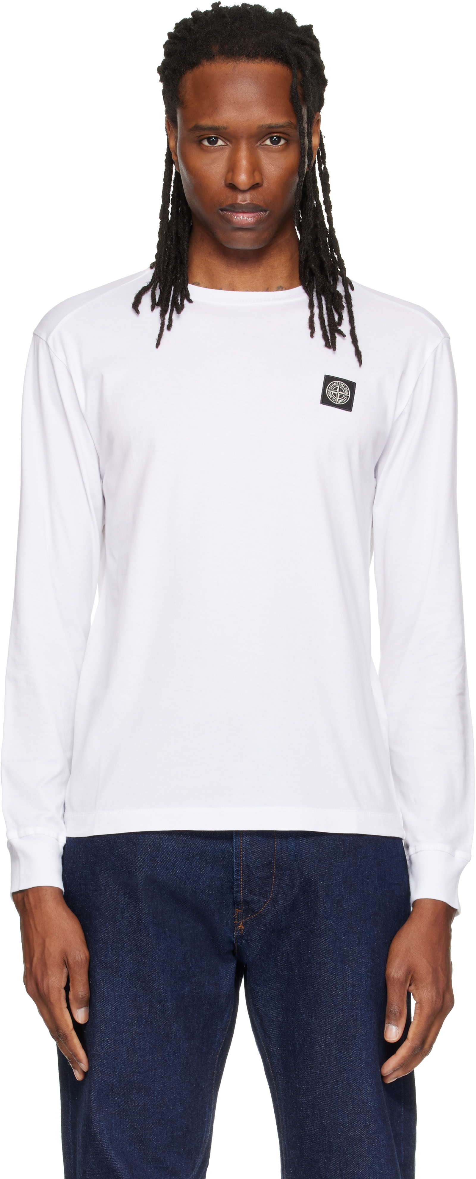Stone Island: ホワイト 2100031 60/2 Cotton Jersey Tシャツ | SSENSE