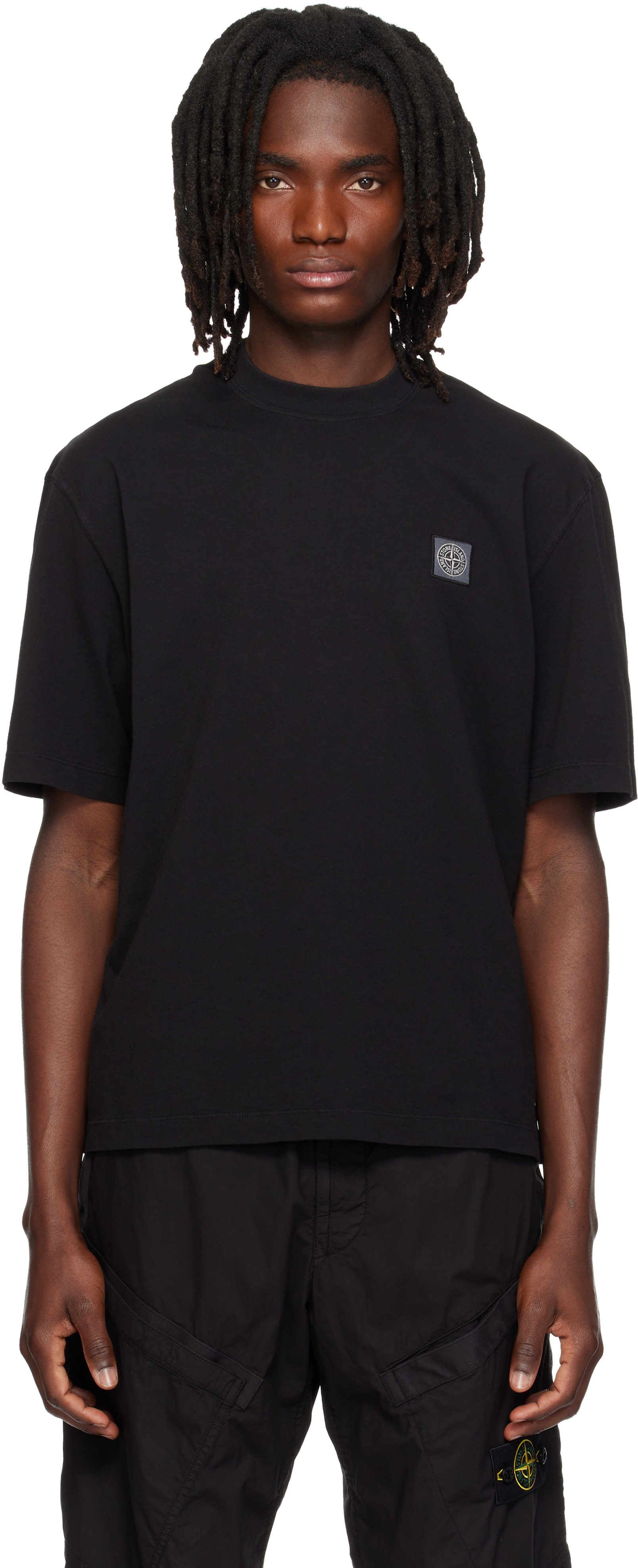 Stone Island: Black 2100030 Combed Organic Cotton Jersey T-shirt