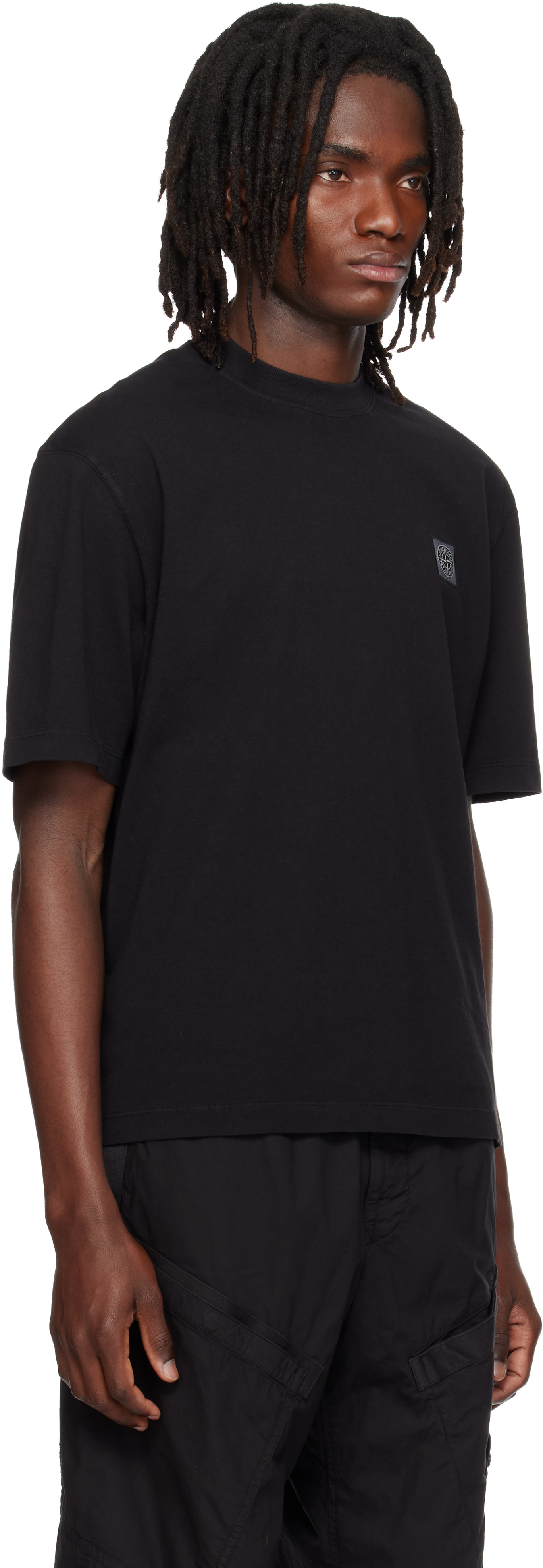 STONE  Tシャツ ブラック　Mサイズ Stone Island: Black 2100030 Combed Organic Cotton Jersey T-shirt