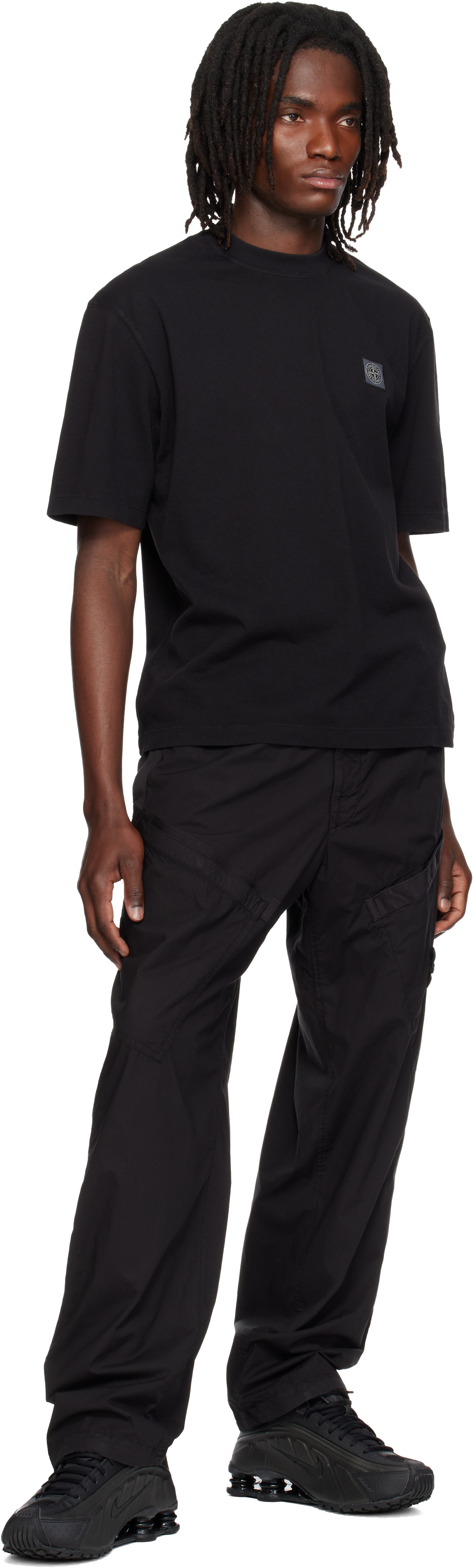Stone Island: Black 2100030 Combed Organic Cotton Jersey T-shirt