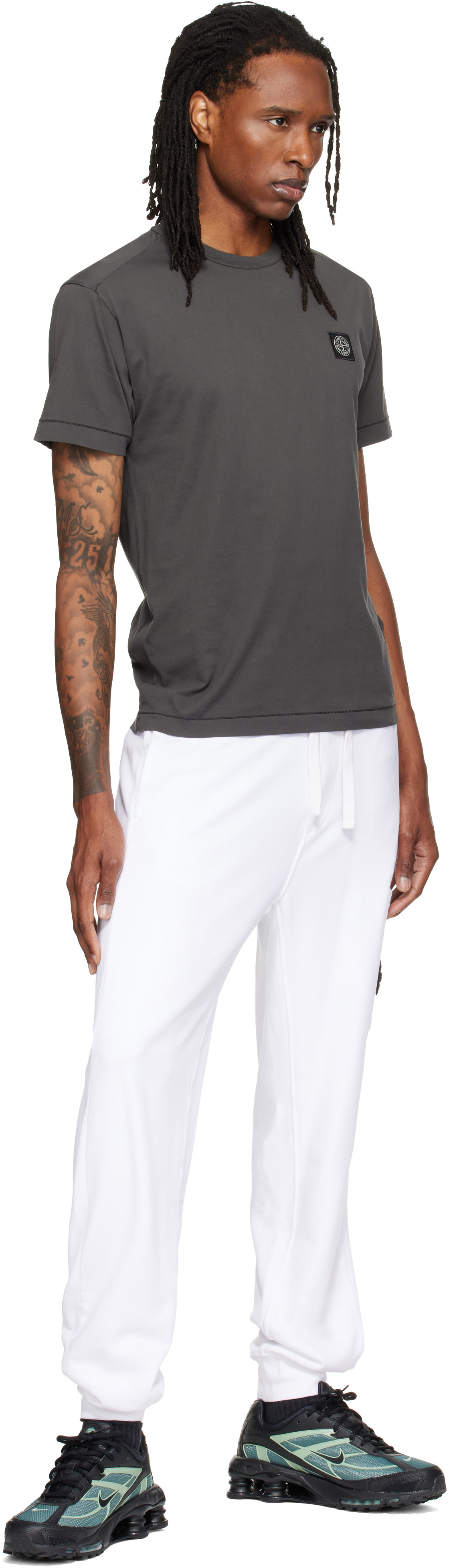Stone Island: グレー 2100027 60/2 Cotton Jersey Tシャツ | SSENSE 日本