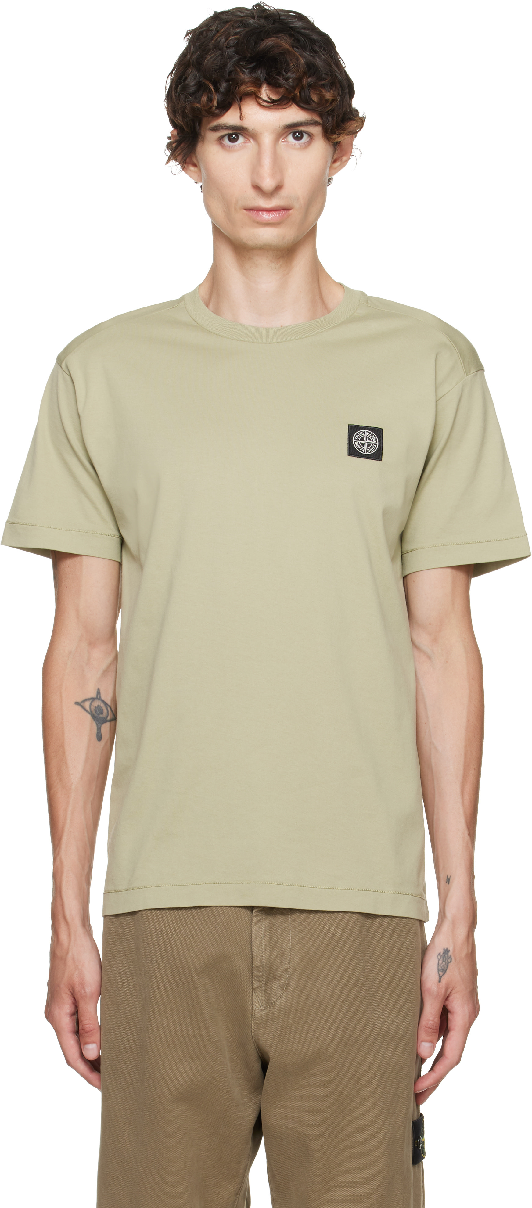 Stone Island: Green 2100027 60/2 Cotton Jersey T-shirt | SSENSE