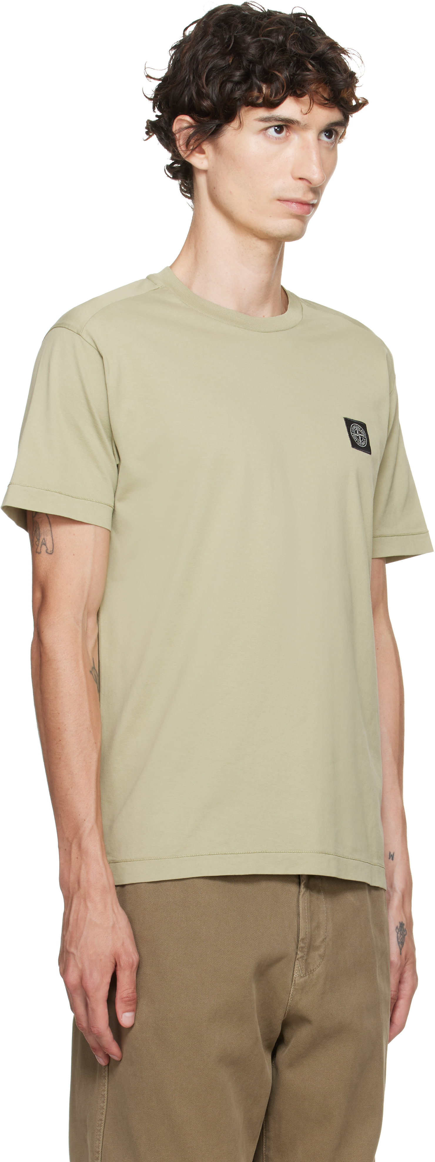 Stone Island: グリーン 2100027 60/2 Cotton Jersey Tシャツ | SSENSE