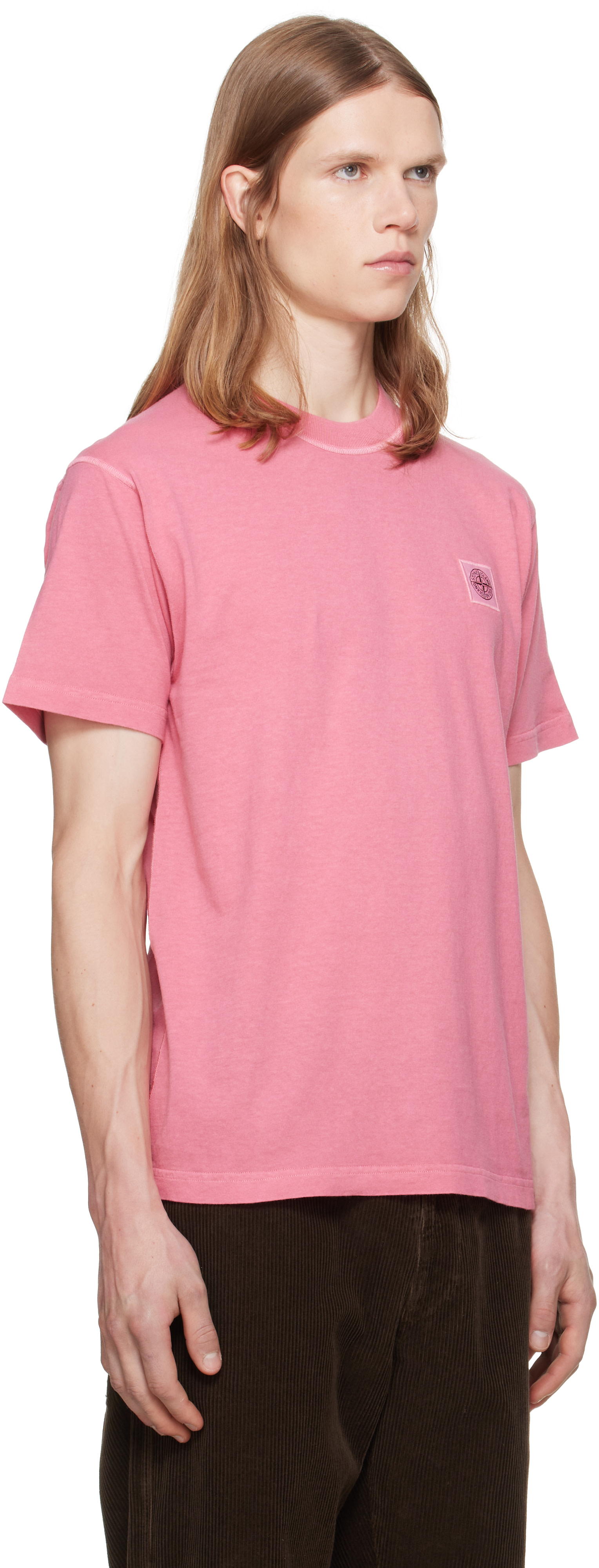 Stone Island: ピンク 2100026 Organic Cotton Jersey 'Fissato' T
