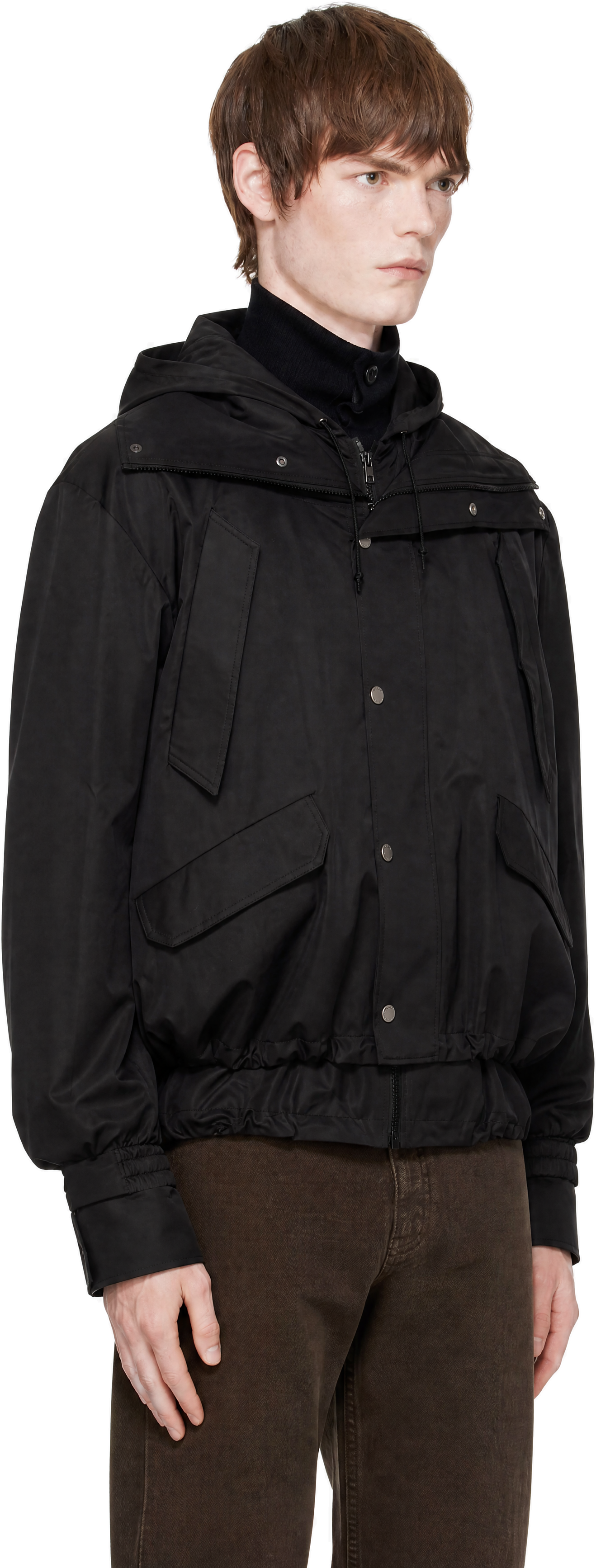 EGONlab - Black Hooded Layered Track Jacket