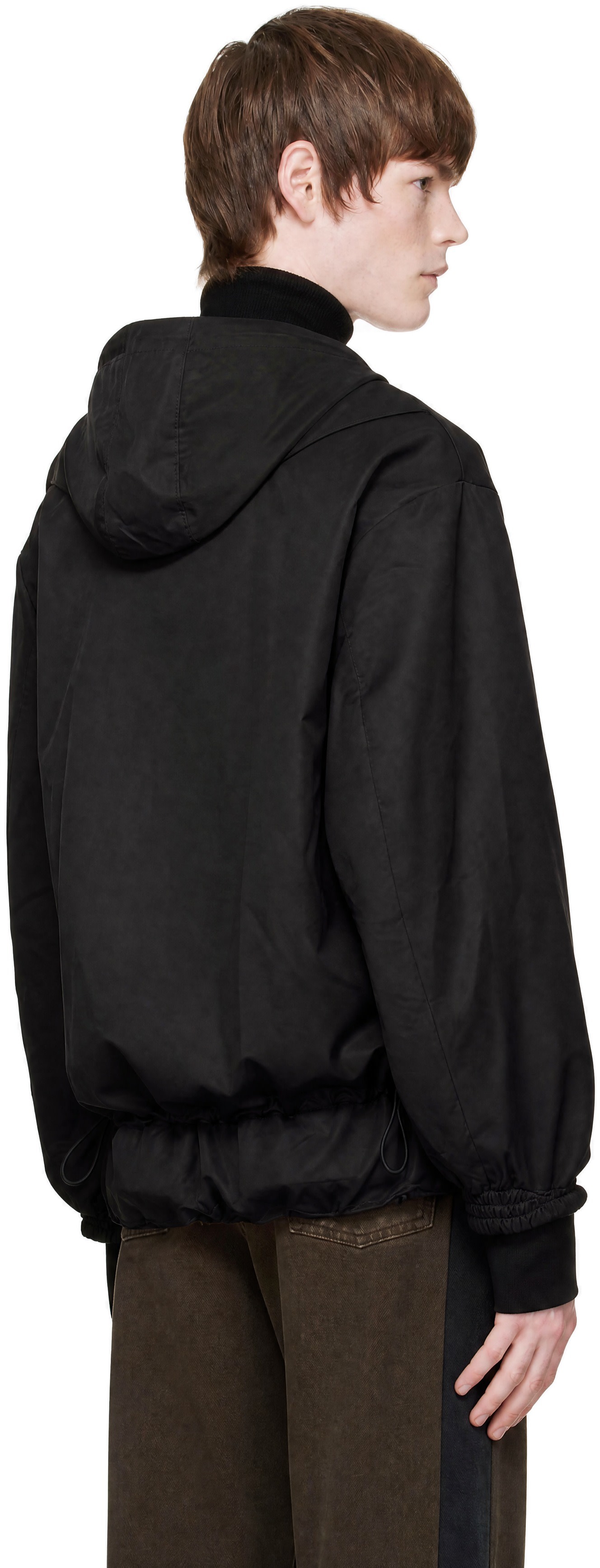 EGONlab - 黑色 Hooded Layered Track 夹克