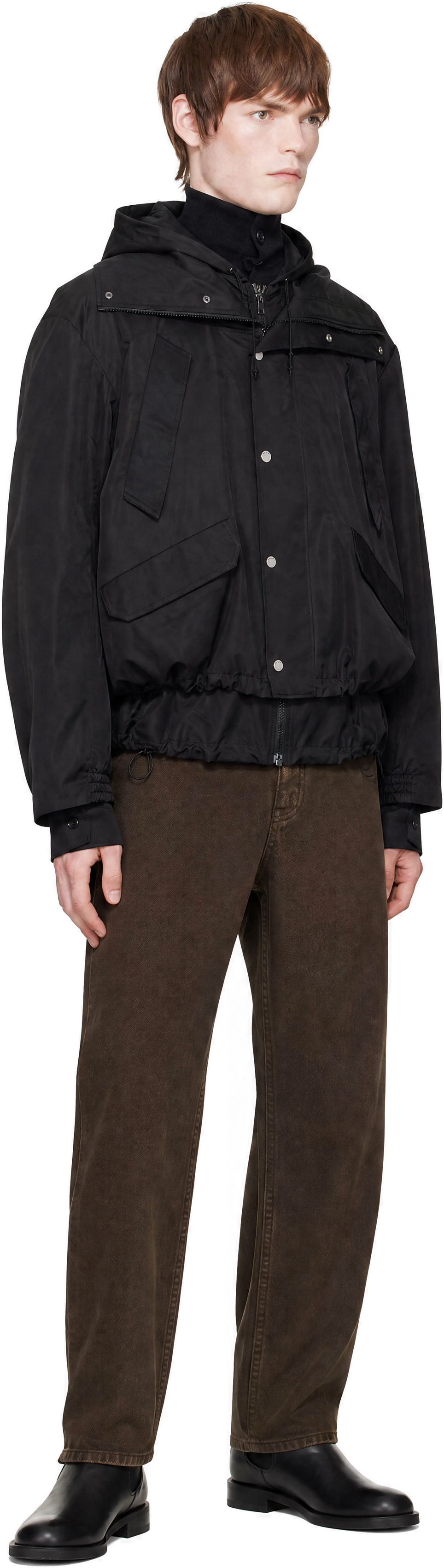 EGONlab - Black Hooded Layered Track Jacket