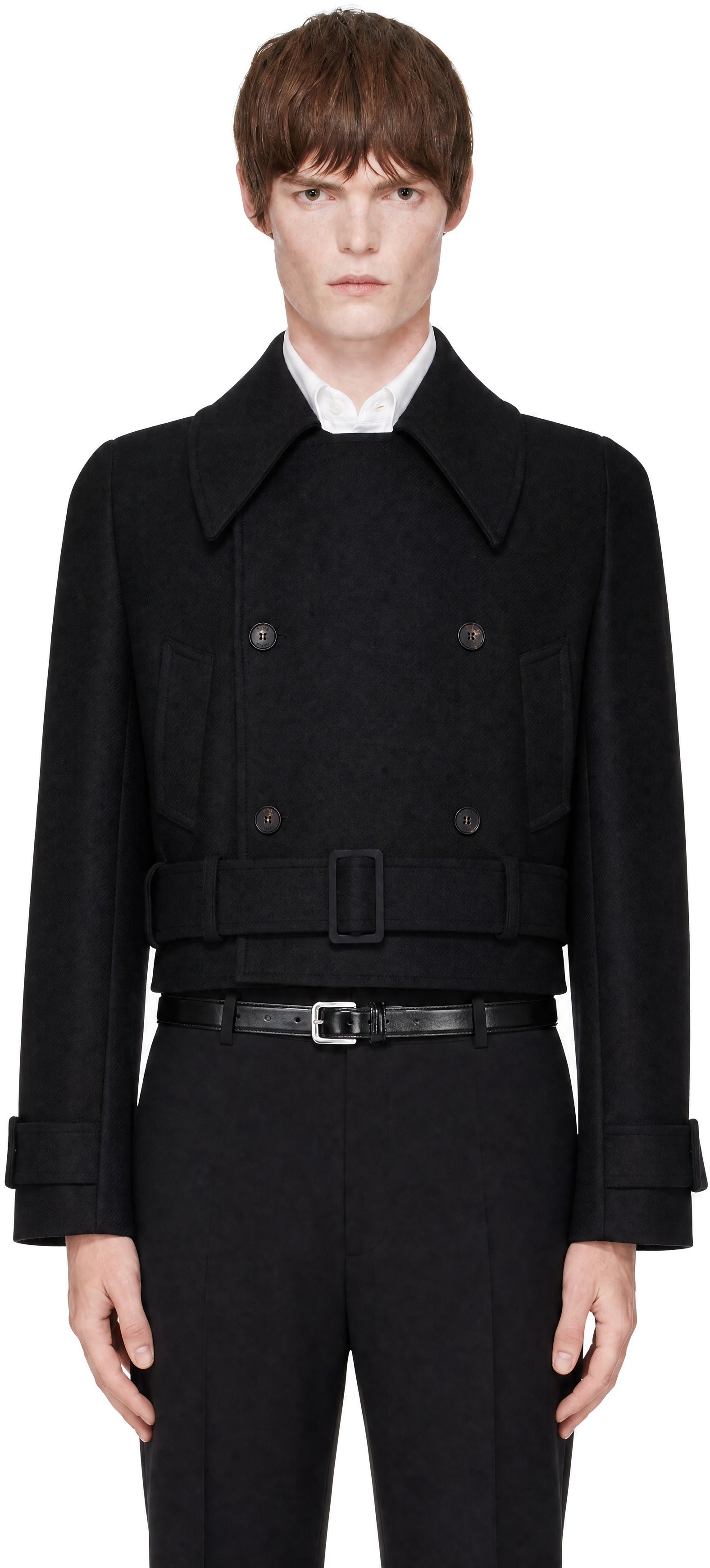EGONlab - Black Tailored Crop Coat