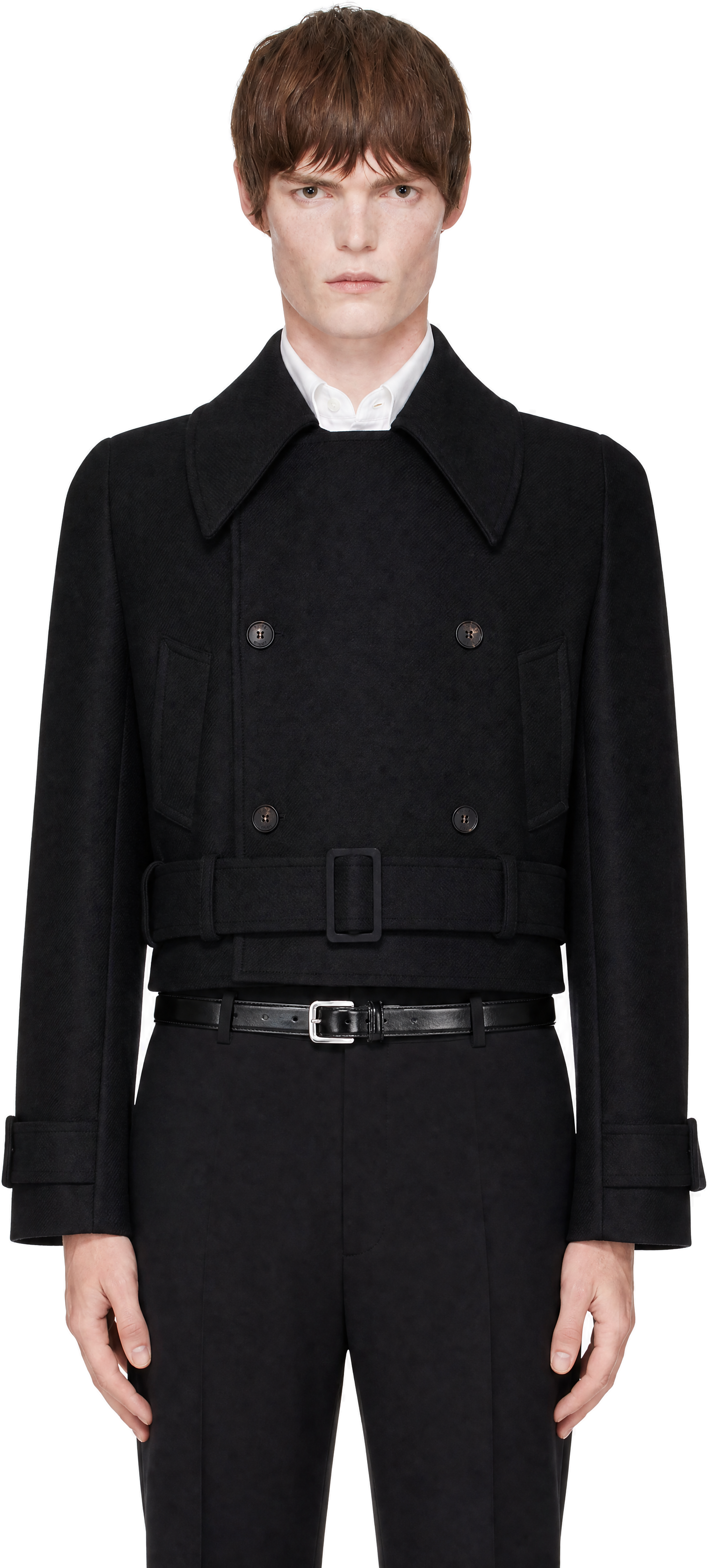 EGONlab - Black Tailored Crop Coat