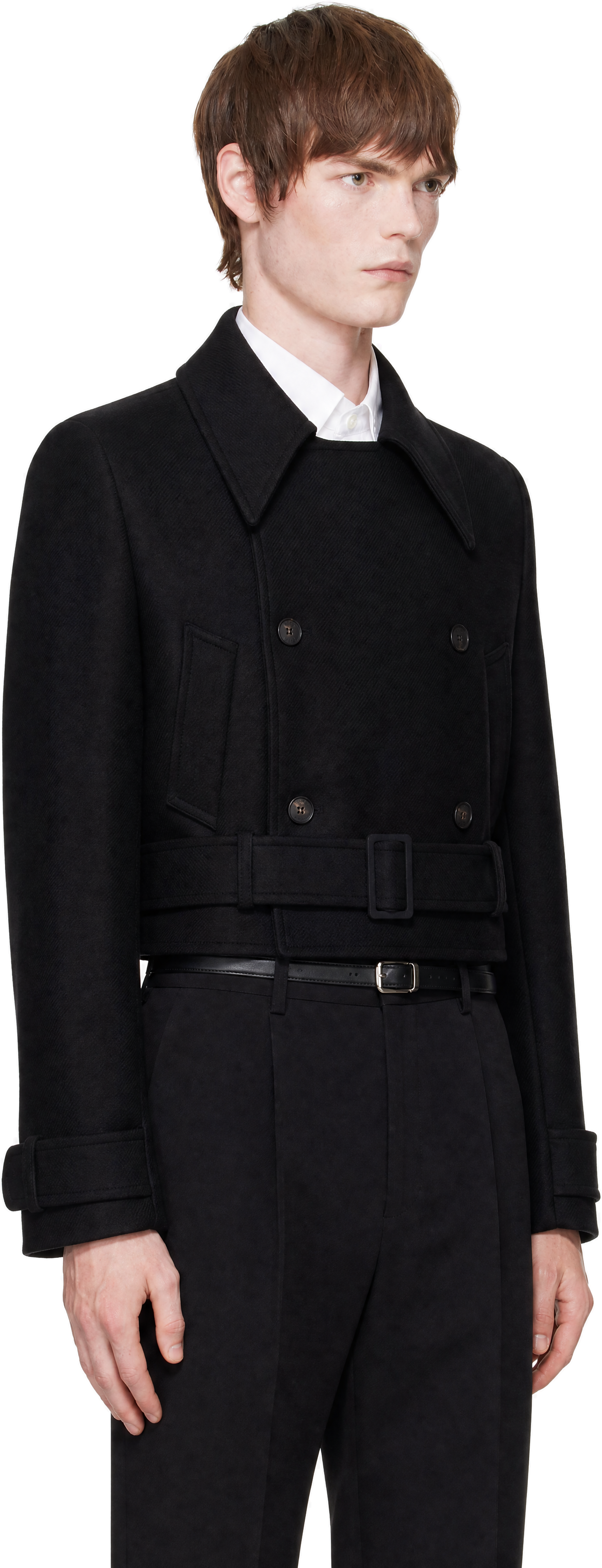 EGONlab - Black Tailored Crop Coat