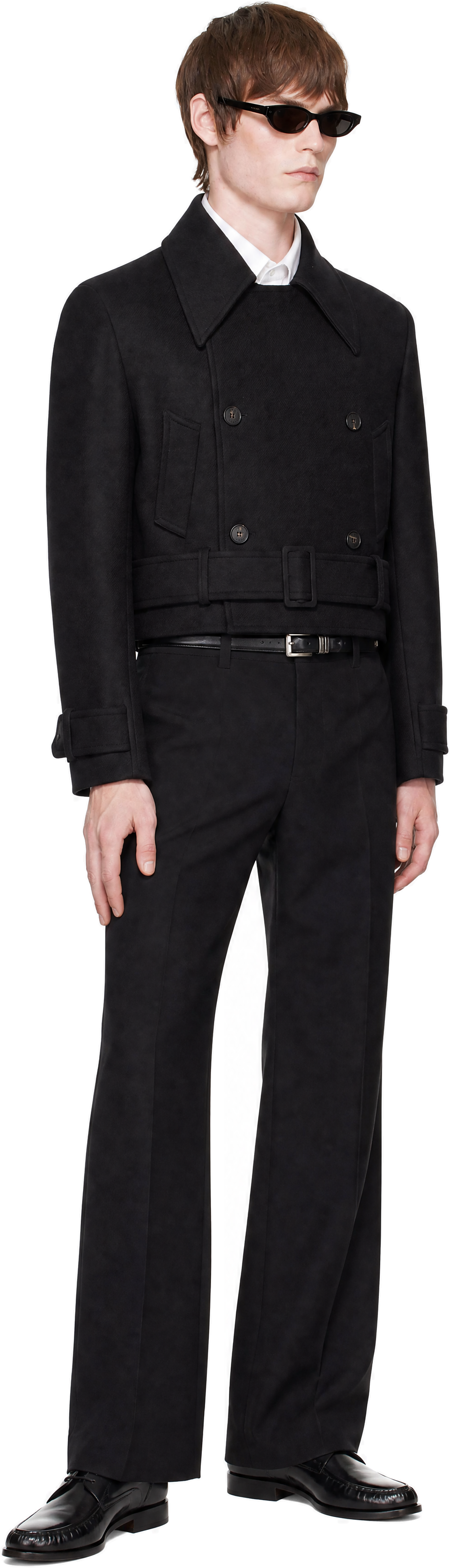 EGONlab - Black Tailored Crop Coat