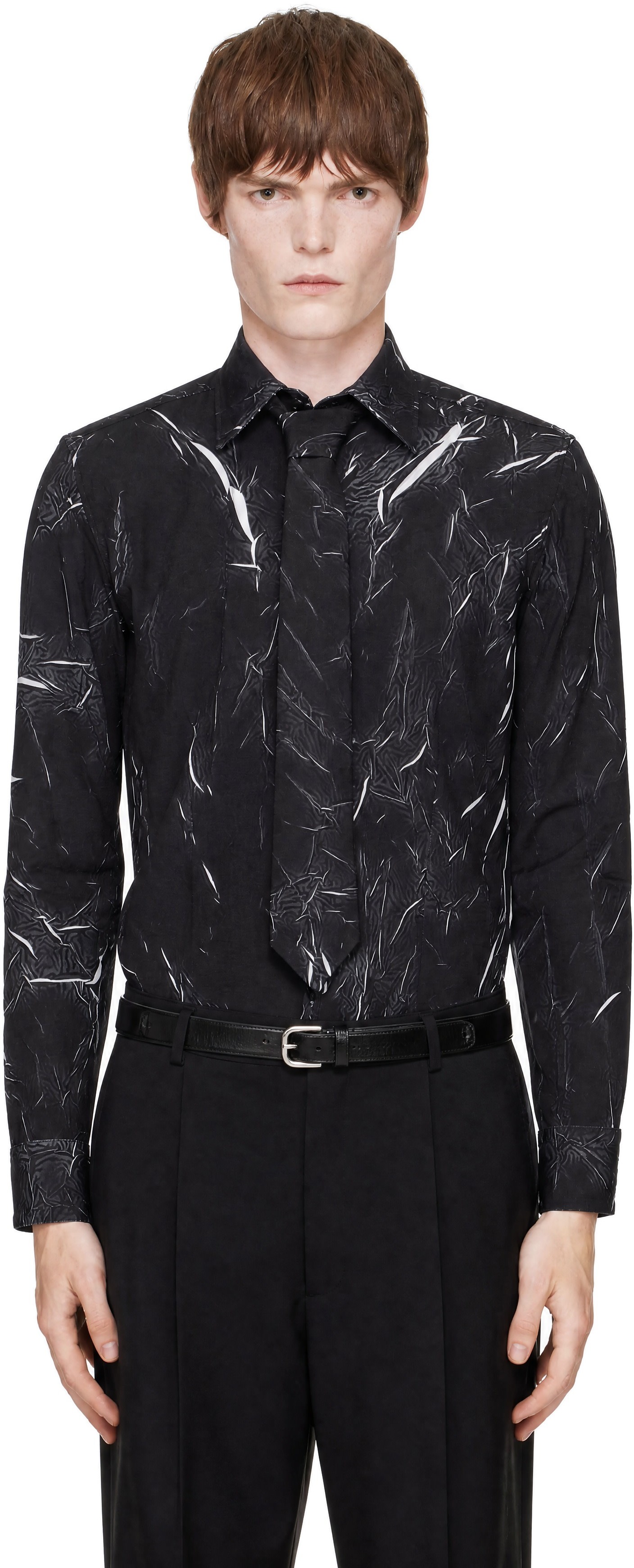 EGONlab - Black Shoulder Pads Shirt