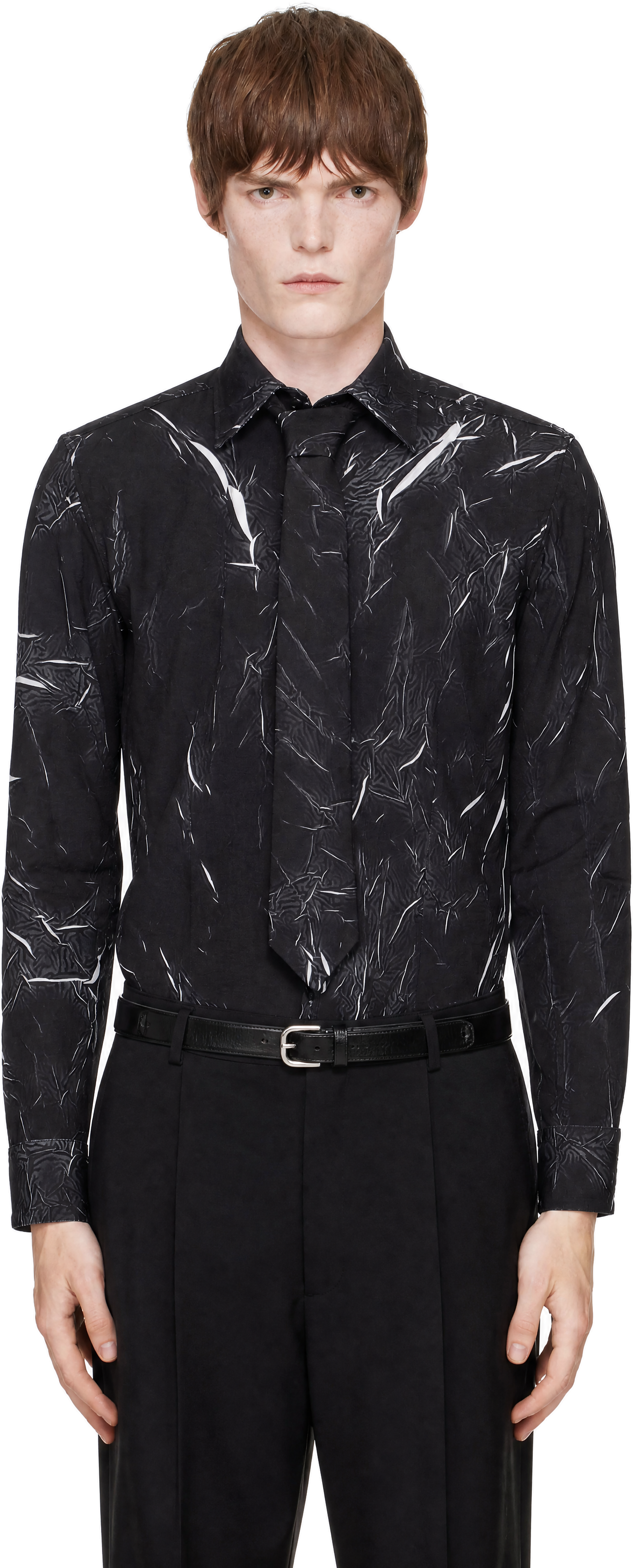 EGONlab - Black Shoulder Pads Shirt