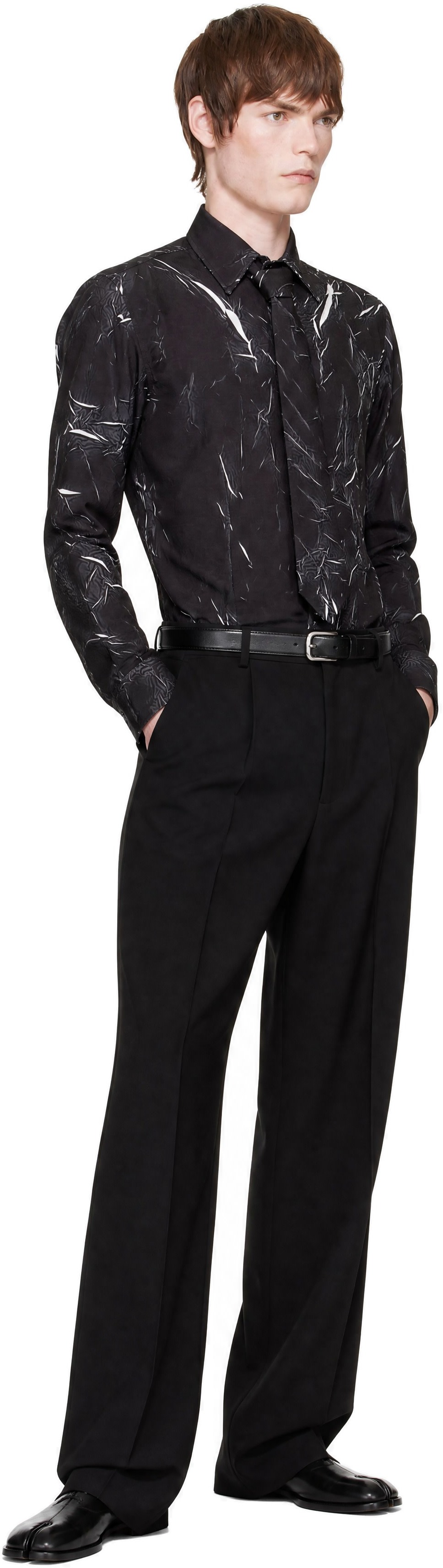 EGONlab - Black Shoulder Pads Shirt
