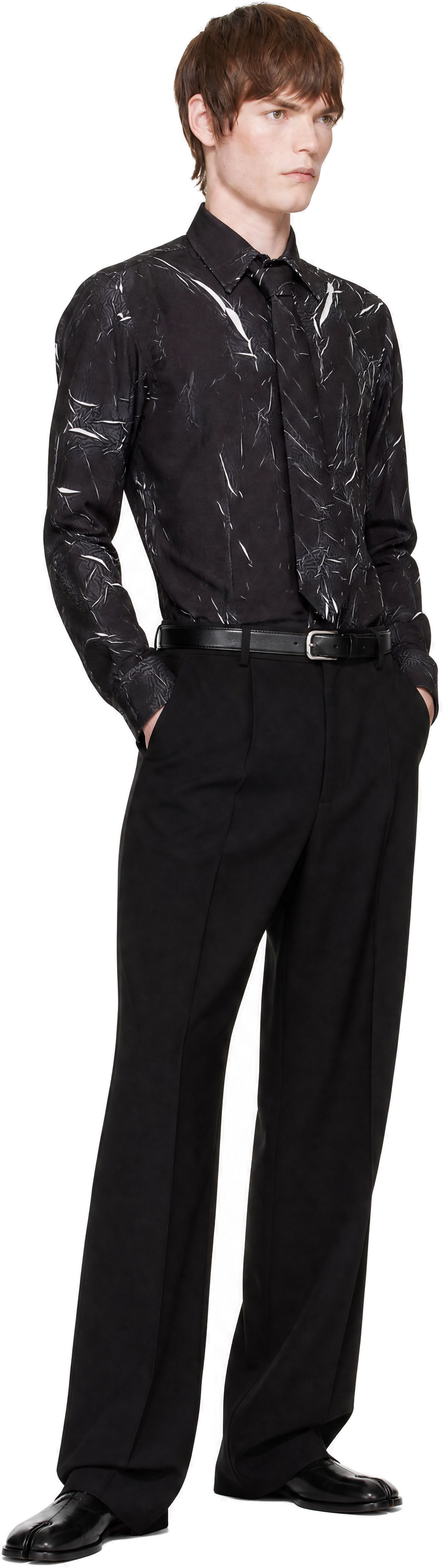 EGONlab - Black Shoulder Pads Shirt