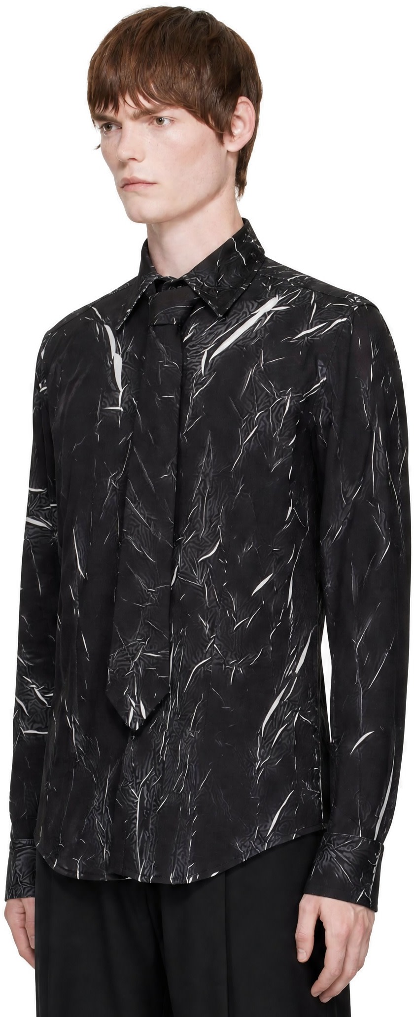 EGONlab - Black Shoulder Pads Shirt