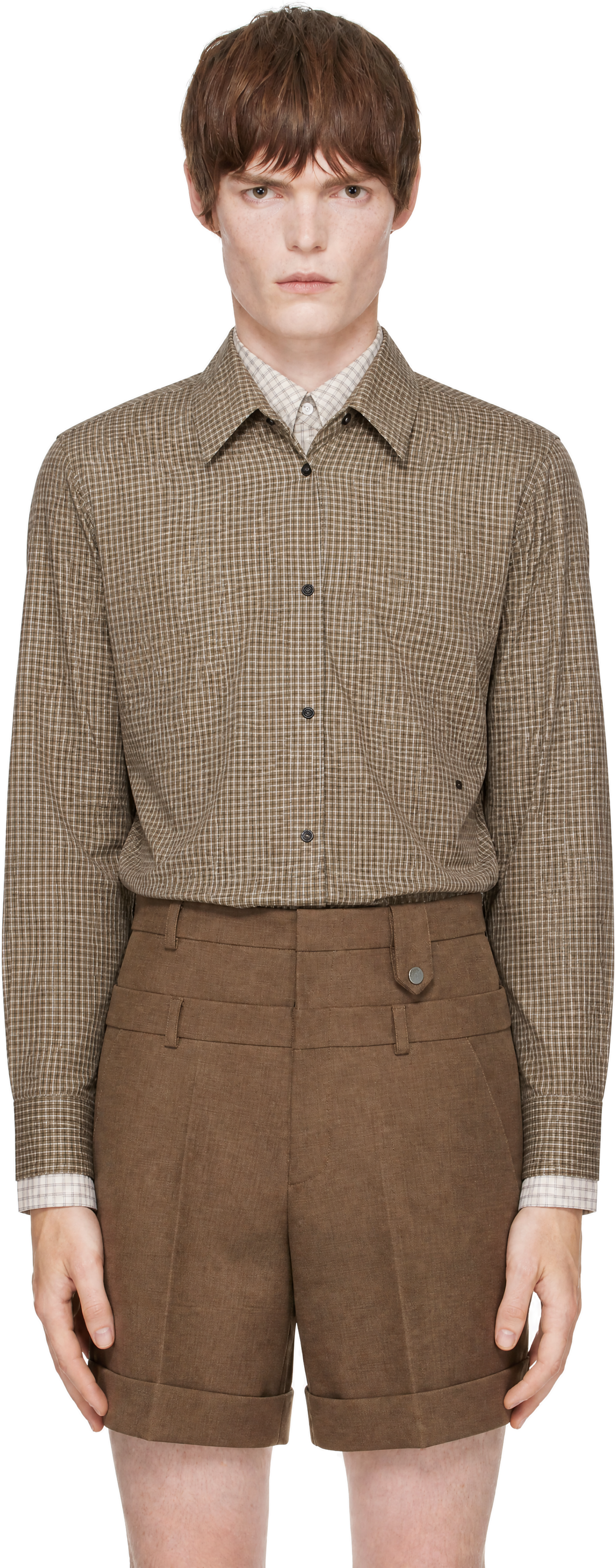 EGONlab - Chemise étagée brune