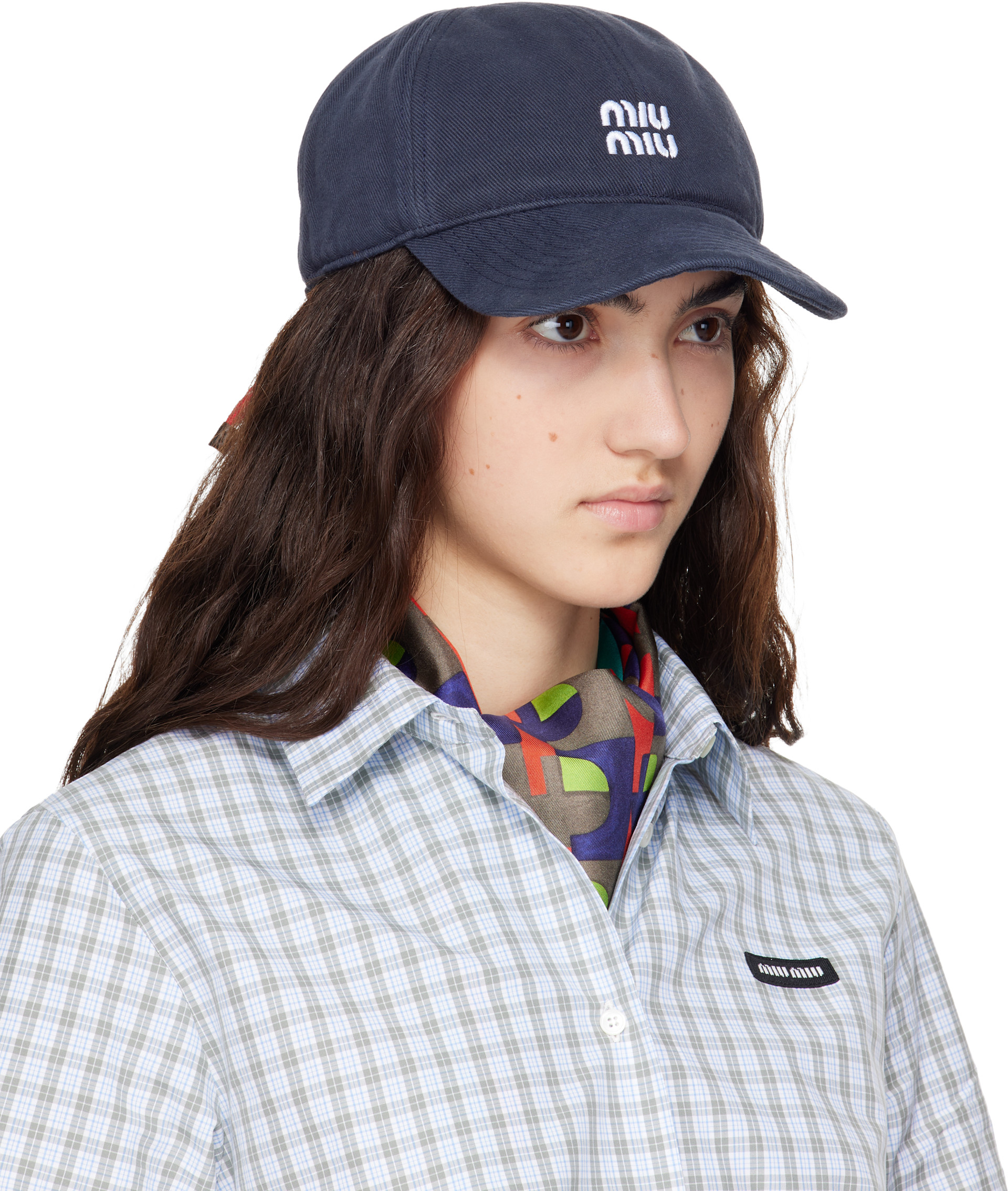 Miu Miu - Navy Denim Baseball Cap