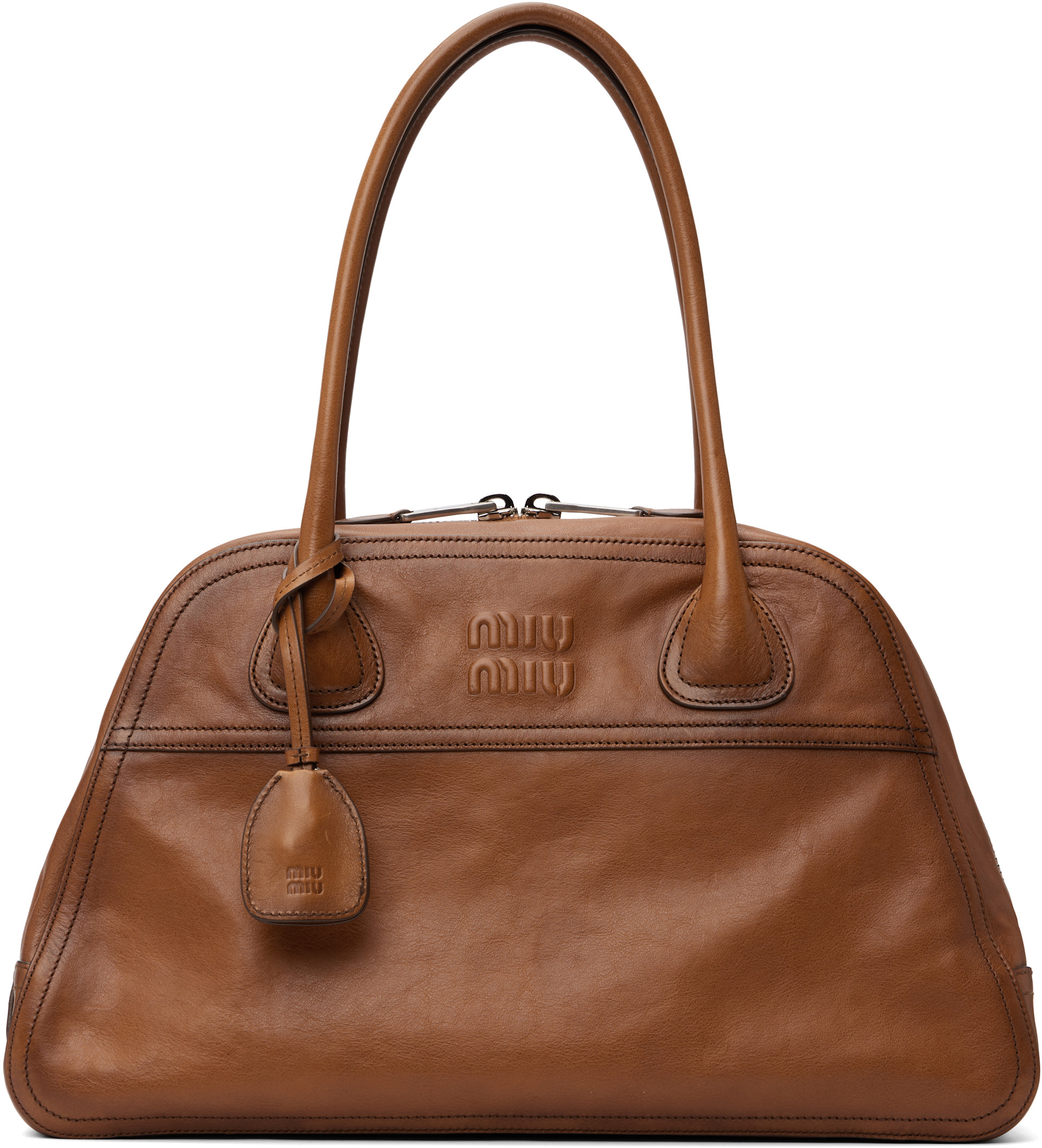 Miu Miu: Brown Vivant Leather Bag | SSENSE Canada