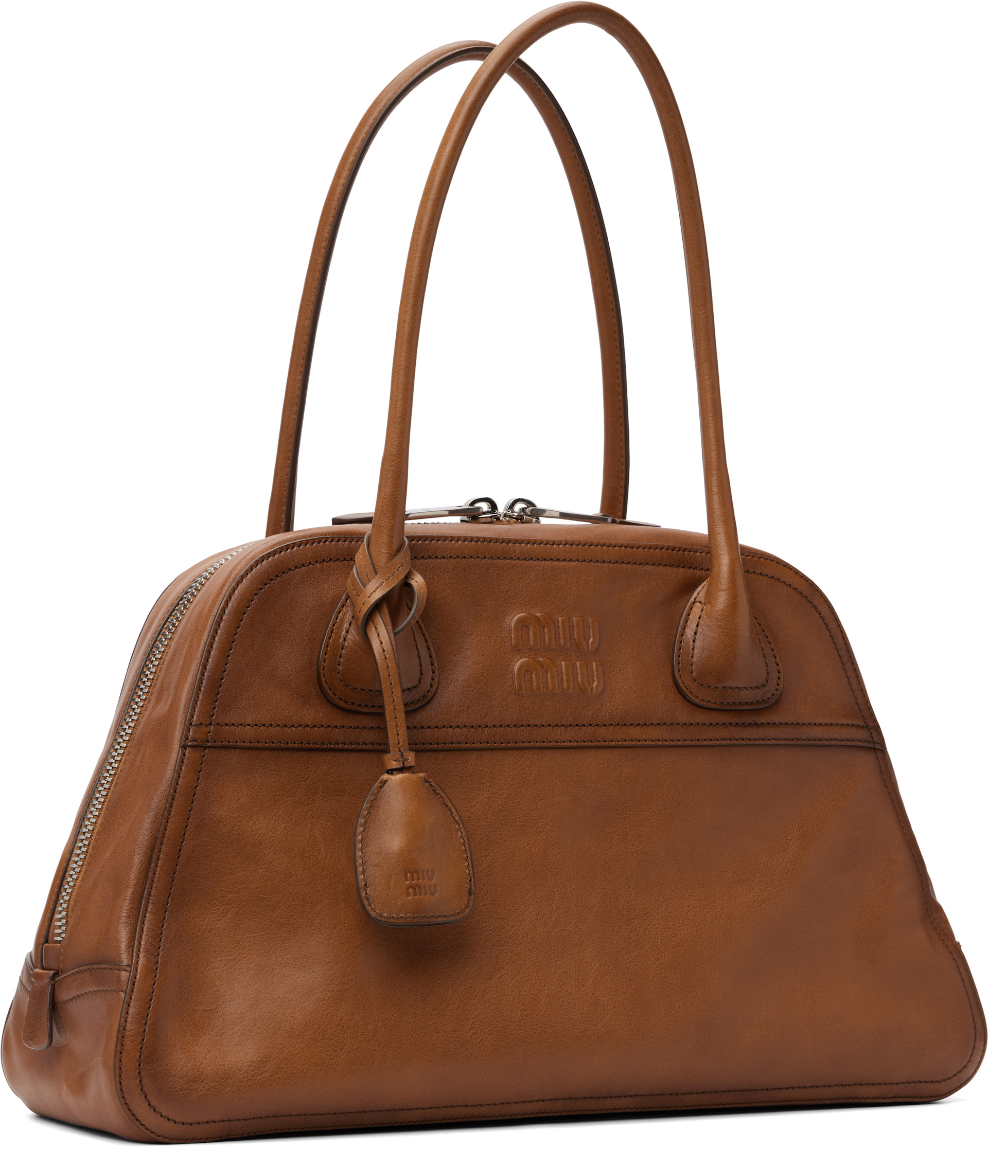 Miu Miu: Brown Vivant Leather Bag | SSENSE Canada