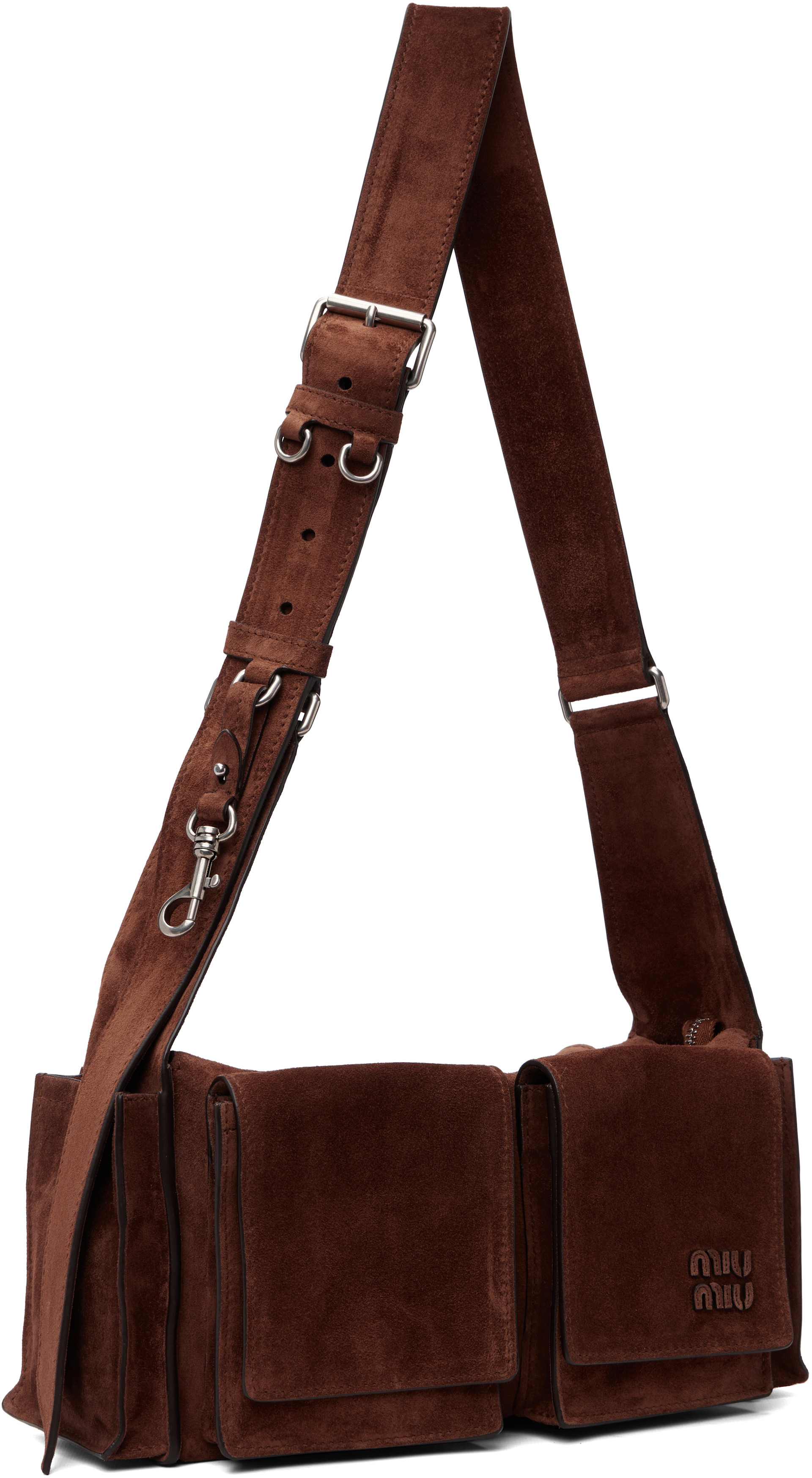 Miu Miu - Brown Utilitaire Pockets Suede Bag