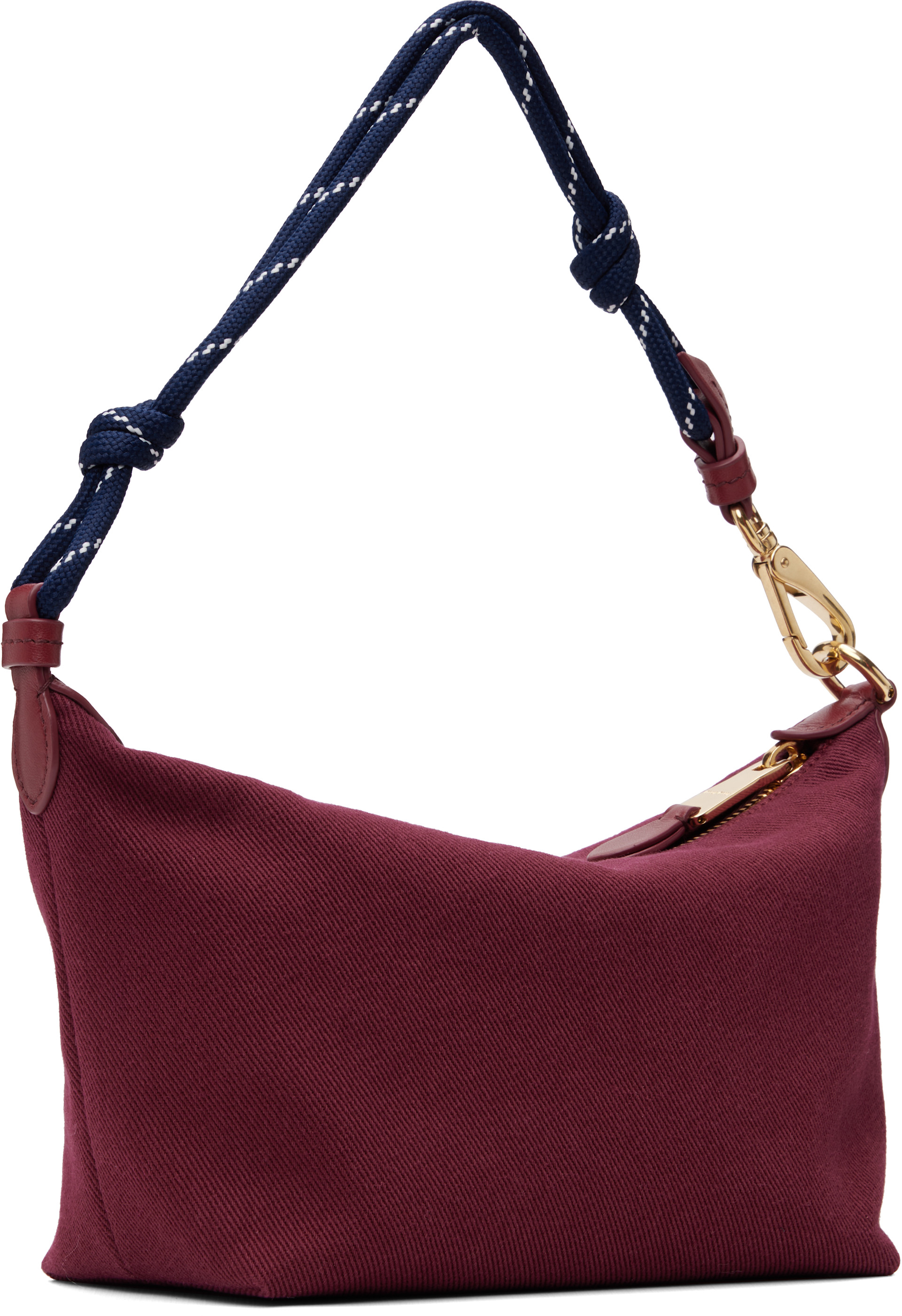 Miu Miu: Burgundy Gabardine Pouch | SSENSE Canada