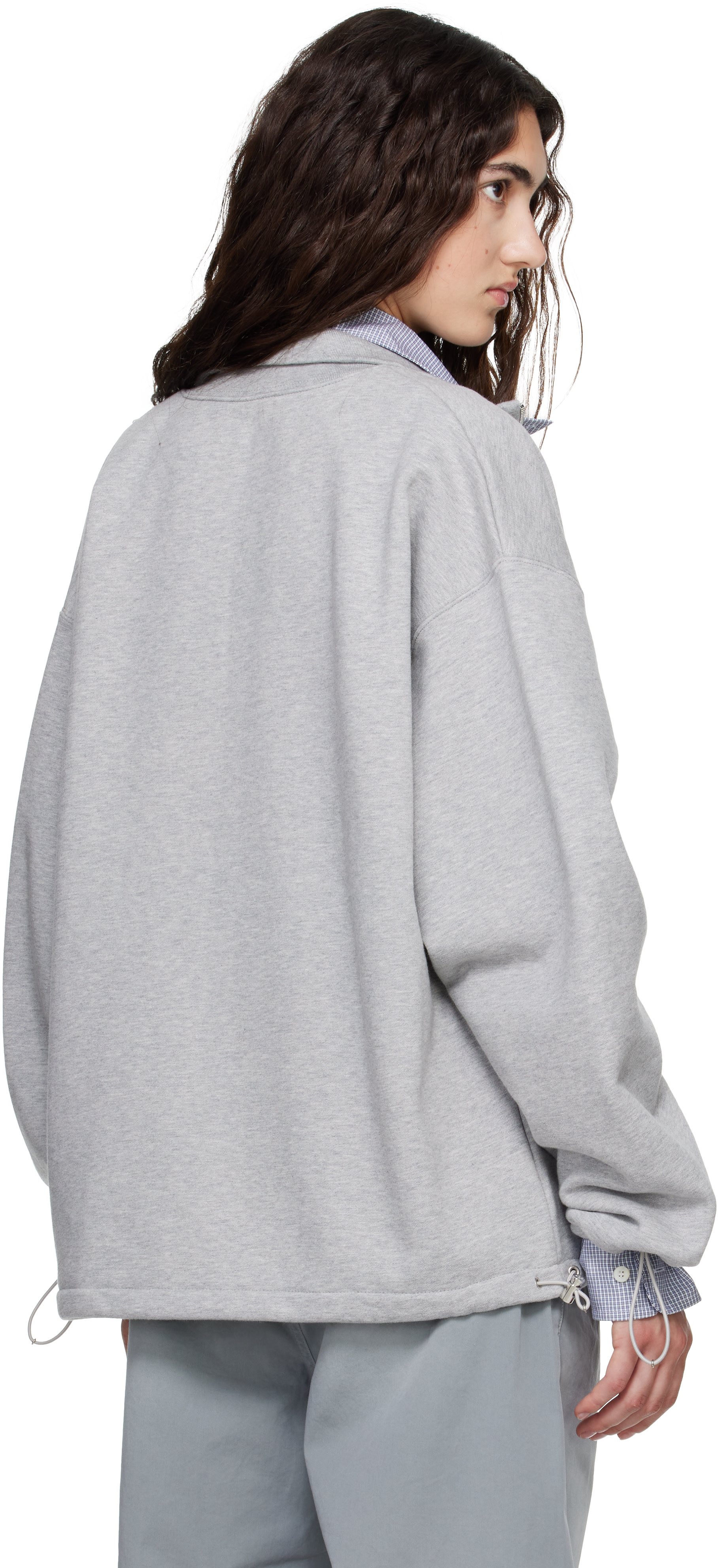 Miu Miu - Pull molletonné gris en coton à gris